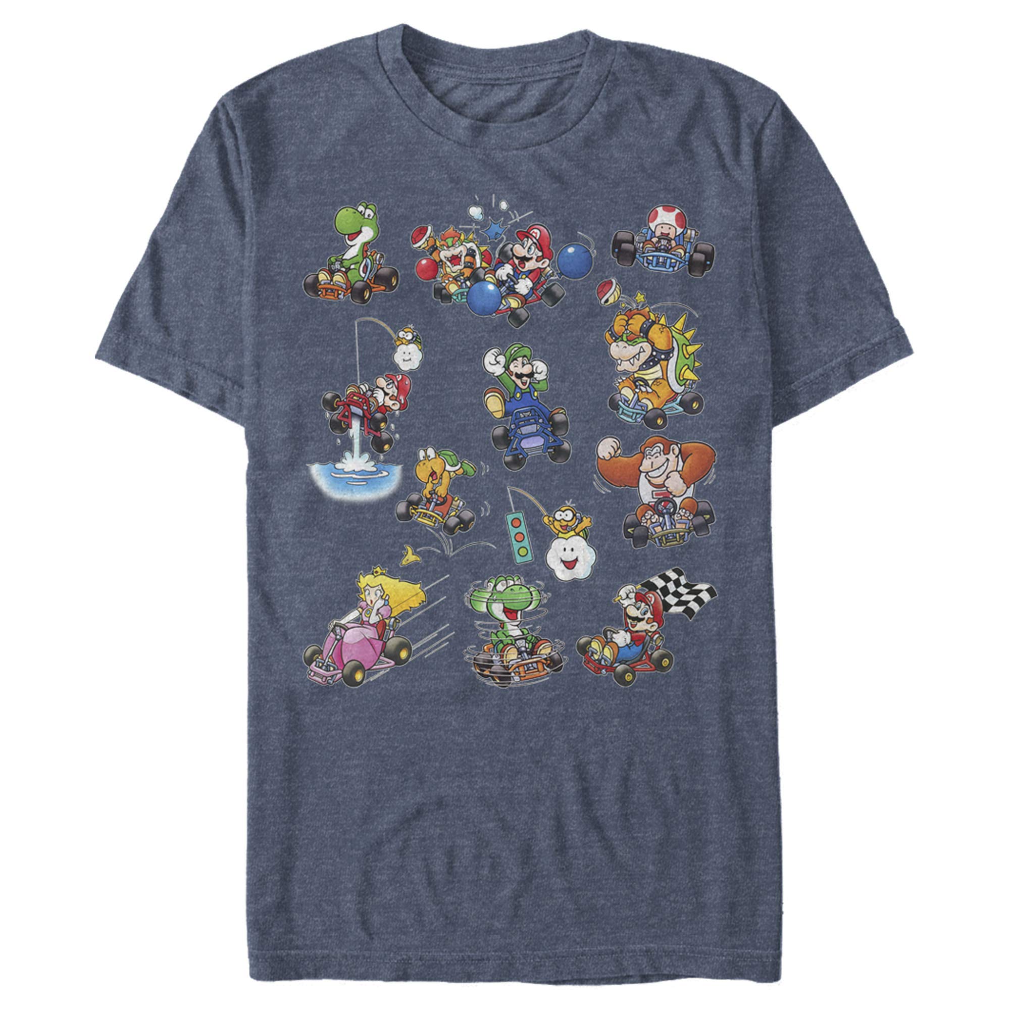 Nintendo Mario Kart Racers Action Graphic T-Shirt for Men - Cool Gaming Tee for Casual Wear & Video Game Enthusiasts