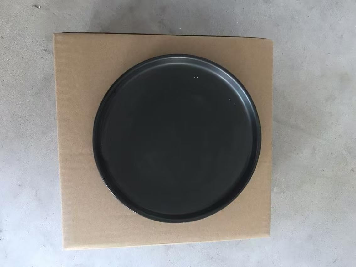Matte Ceramic Appetizer Plates 6 Inch - Set of 4 Small Mini Dessert Plates, Microwave & Oven Safe - Perfect for Snacks, Bread, Butter, Pie, Cake & Cat Dishes (Black) - Ideal for Dinner Parties, Tea Time & Pet Feeding