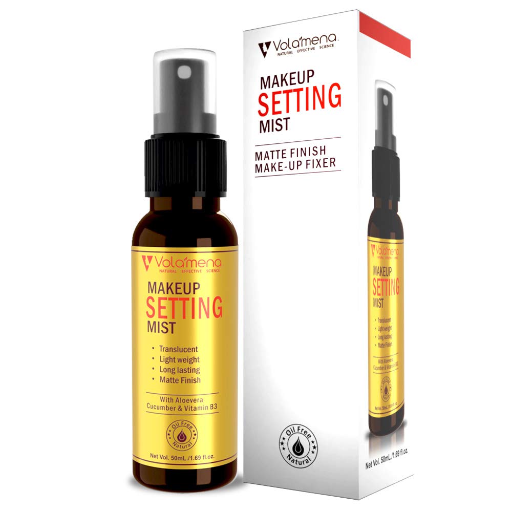 Volamena Makeup Setting Spray with Cucumber & Shea Butter - Long Lasting Makeup Fixer for Women - 50ml - Perfect for Daily Use, Weddings & Special Events