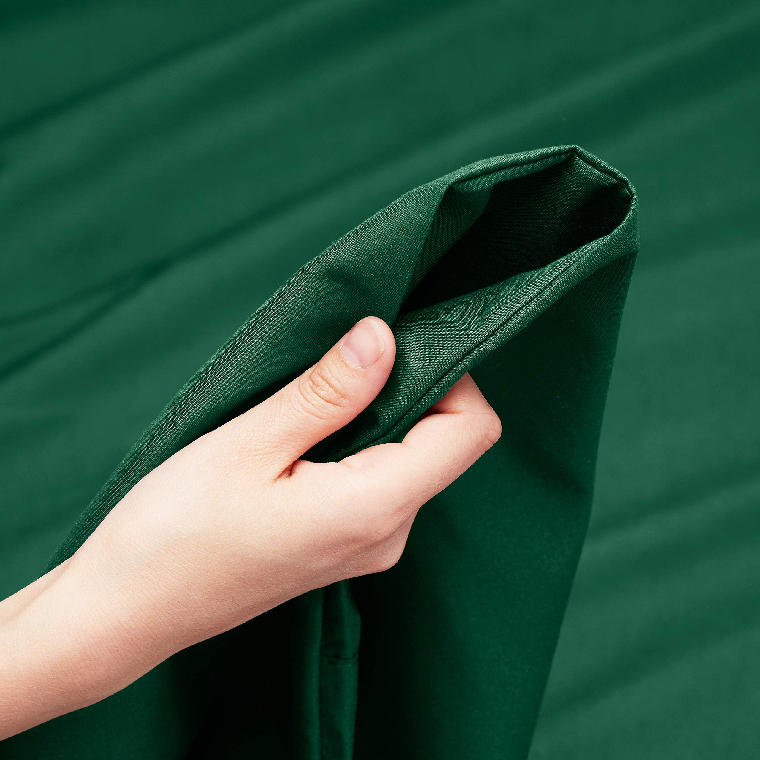 Empyrean Deep Pocket Fitted Sheet Set of 4 - Queen Size Luxury Microfiber Bed Sheets - Silky Soft Double Brushed Hotel Quality - Hunter Green - Perfect for Master Bedroom, Guest Room & Vacation Homes