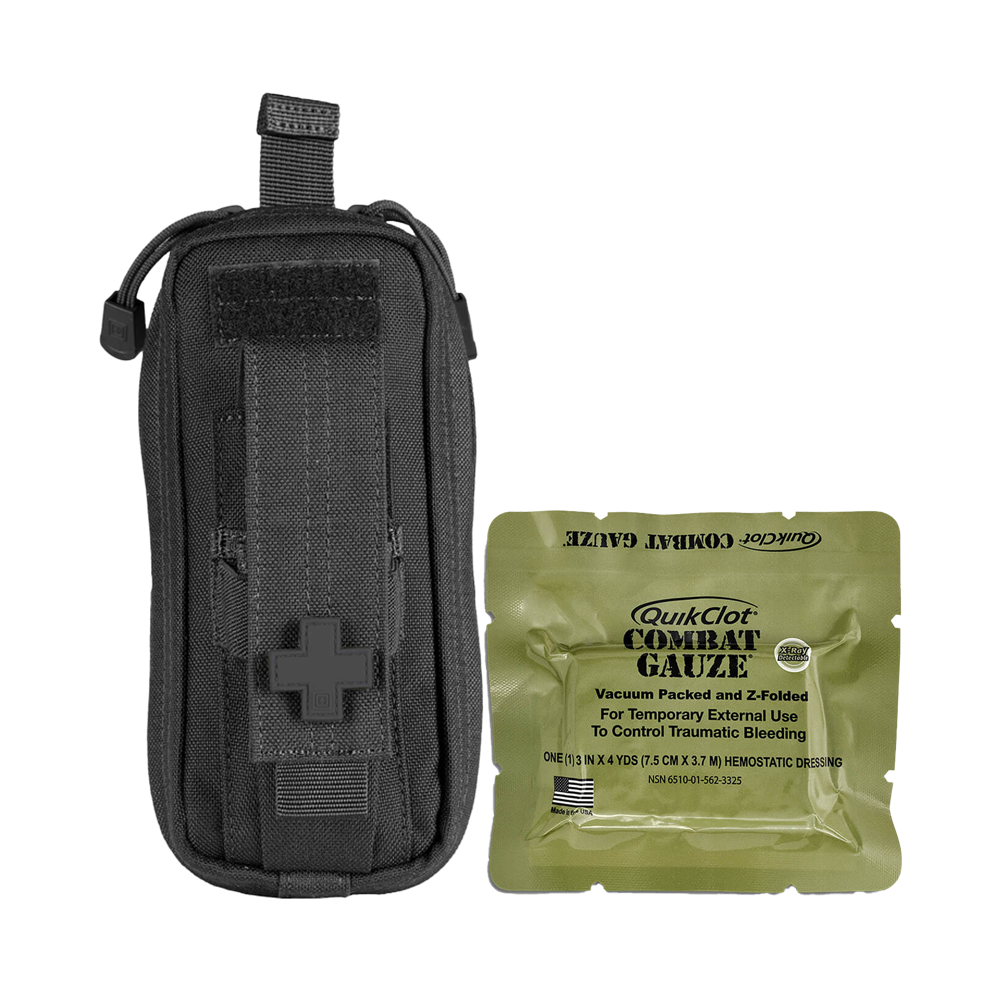 RAPIDSTOP Bleeding Control Kit - Compact Tactical First Aid Pouch with Combat Gauze for Emergency Trauma Care, Outdoor Adventures & Survival Situations