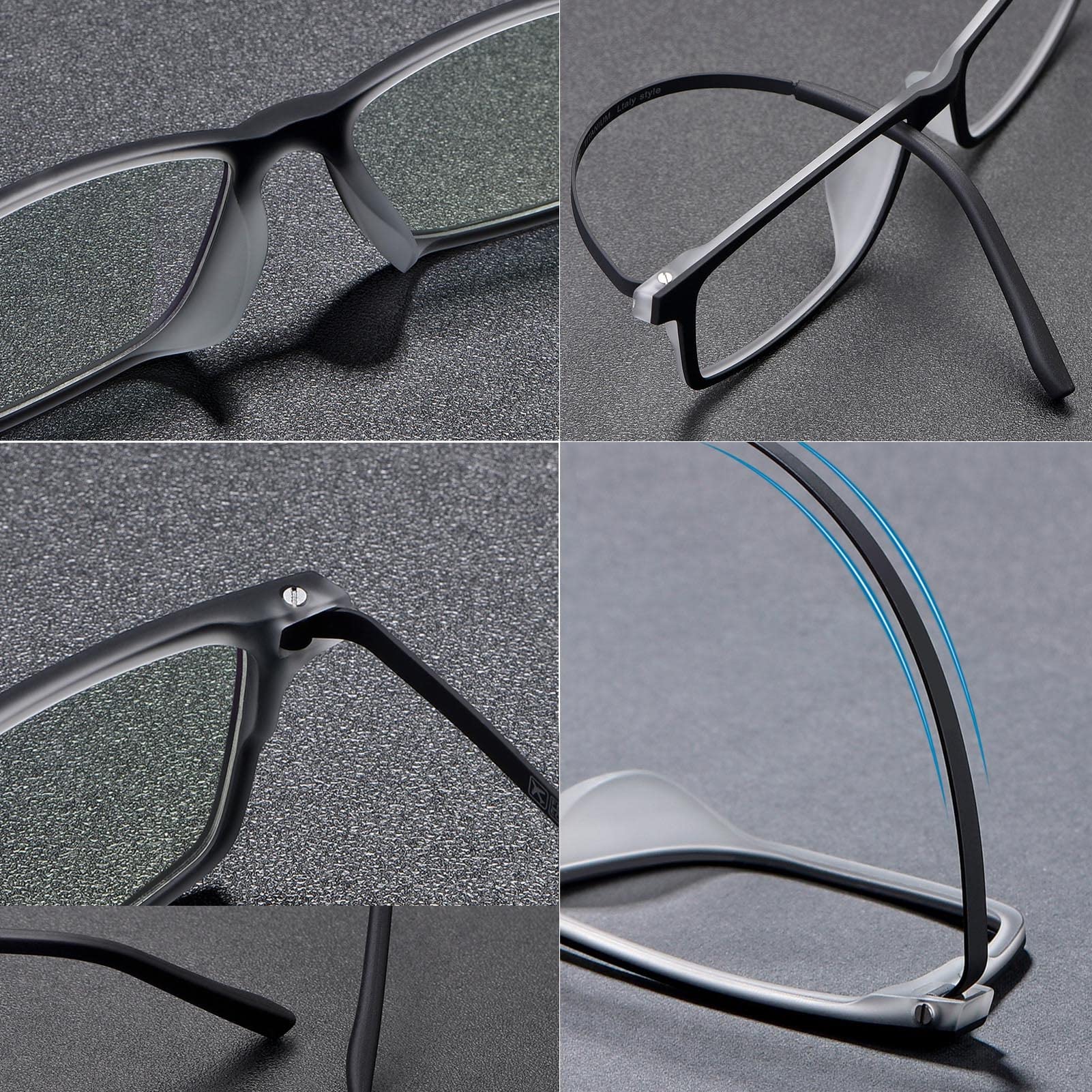 TR90 Flexible Titanium Rectangle Reading Glasses for Men & Women - Ultra-Light Blue Light Blocking Computer Readers (Black) - Perfect for Office Work, Gaming & Screen Time Relief