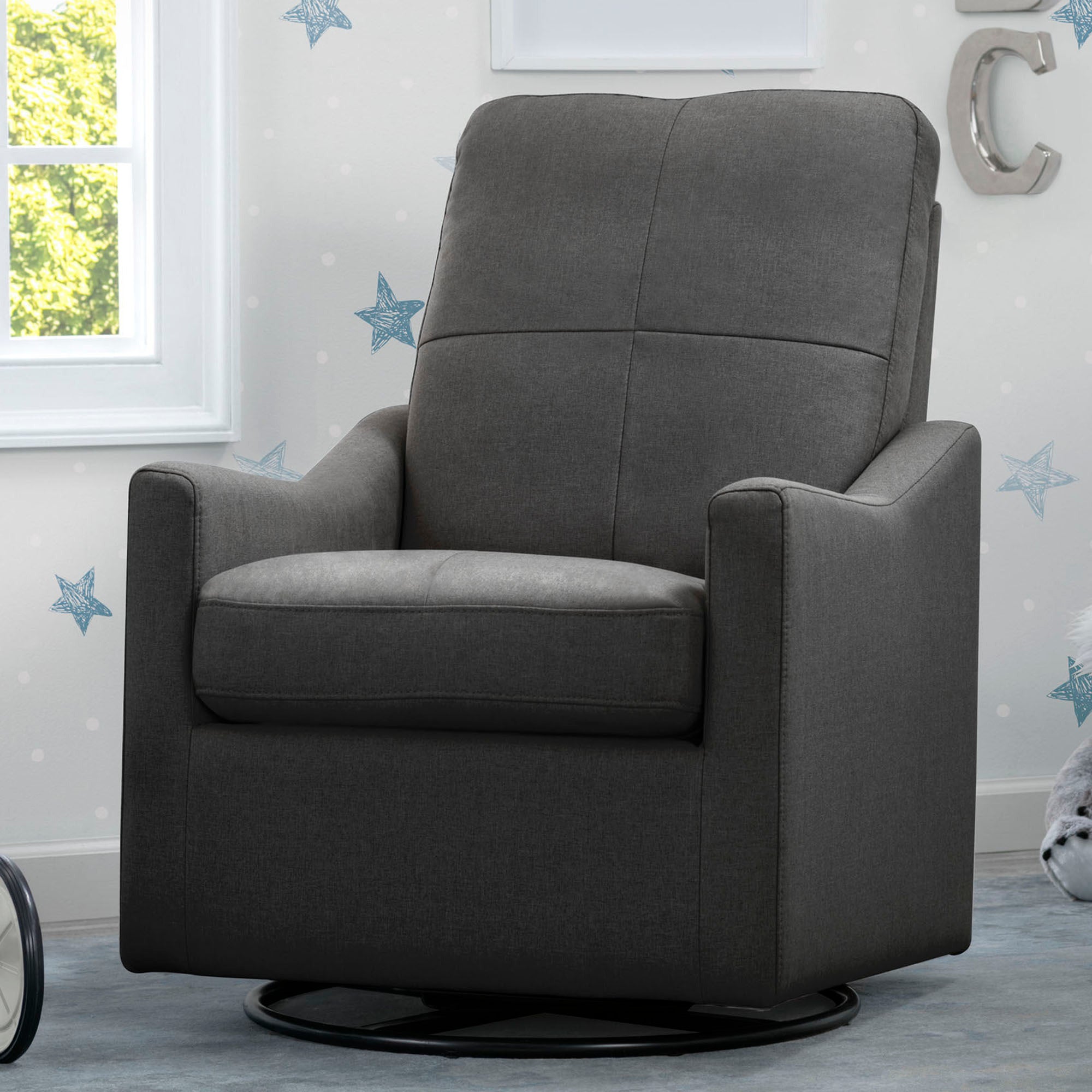 Kenwood Nursery Glider Swivel Rocker Chair - Comfortable Baby Rocking Chair for Nursery, Breastfeeding & Relaxation - Perfect for Nurseries, Bedrooms & Living Rooms
