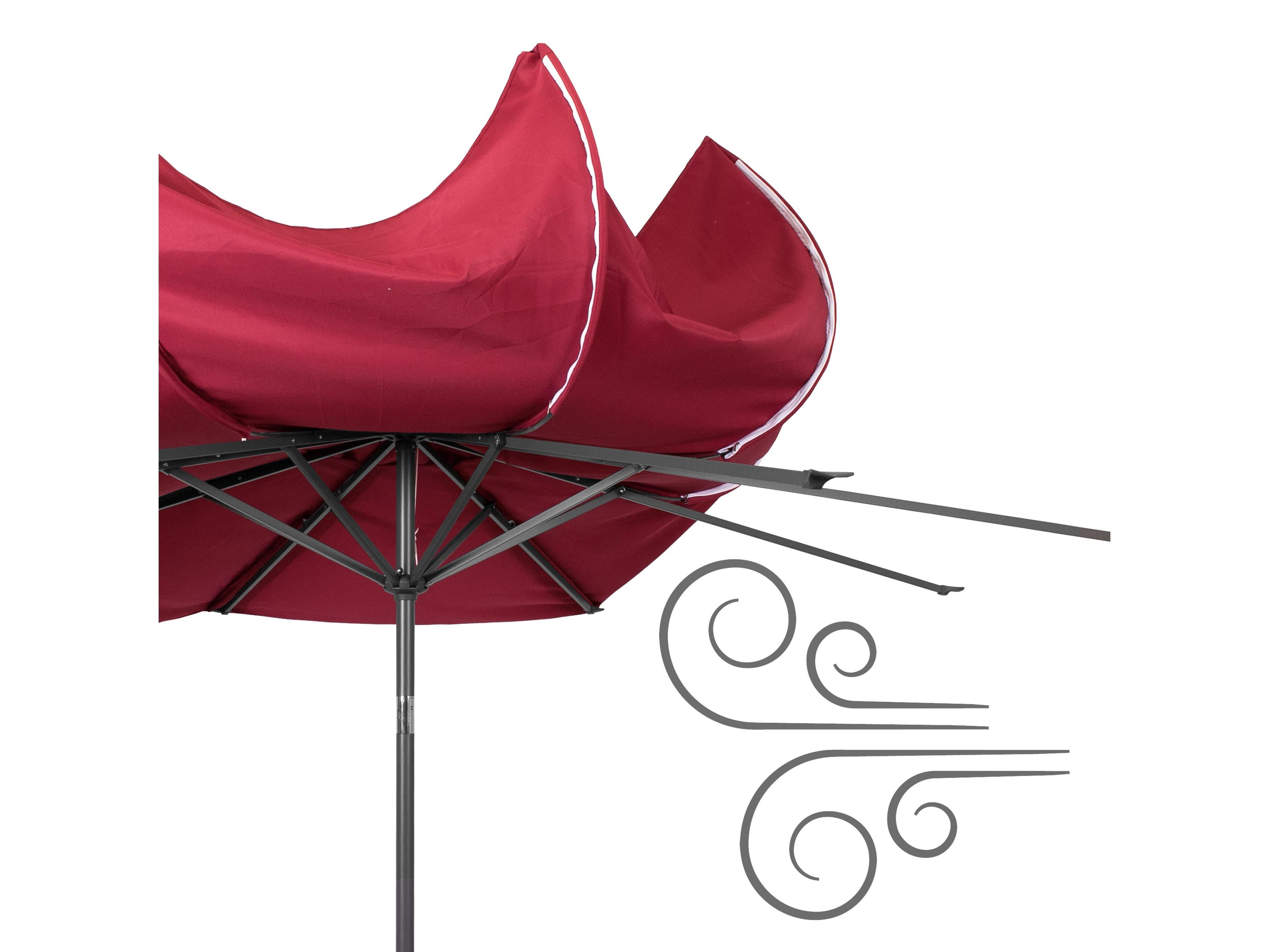 10ft Wind Resistant Wine Red Patio Umbrella - Outdoor Dining, Poolside Lounging, and Backyard Relaxation
