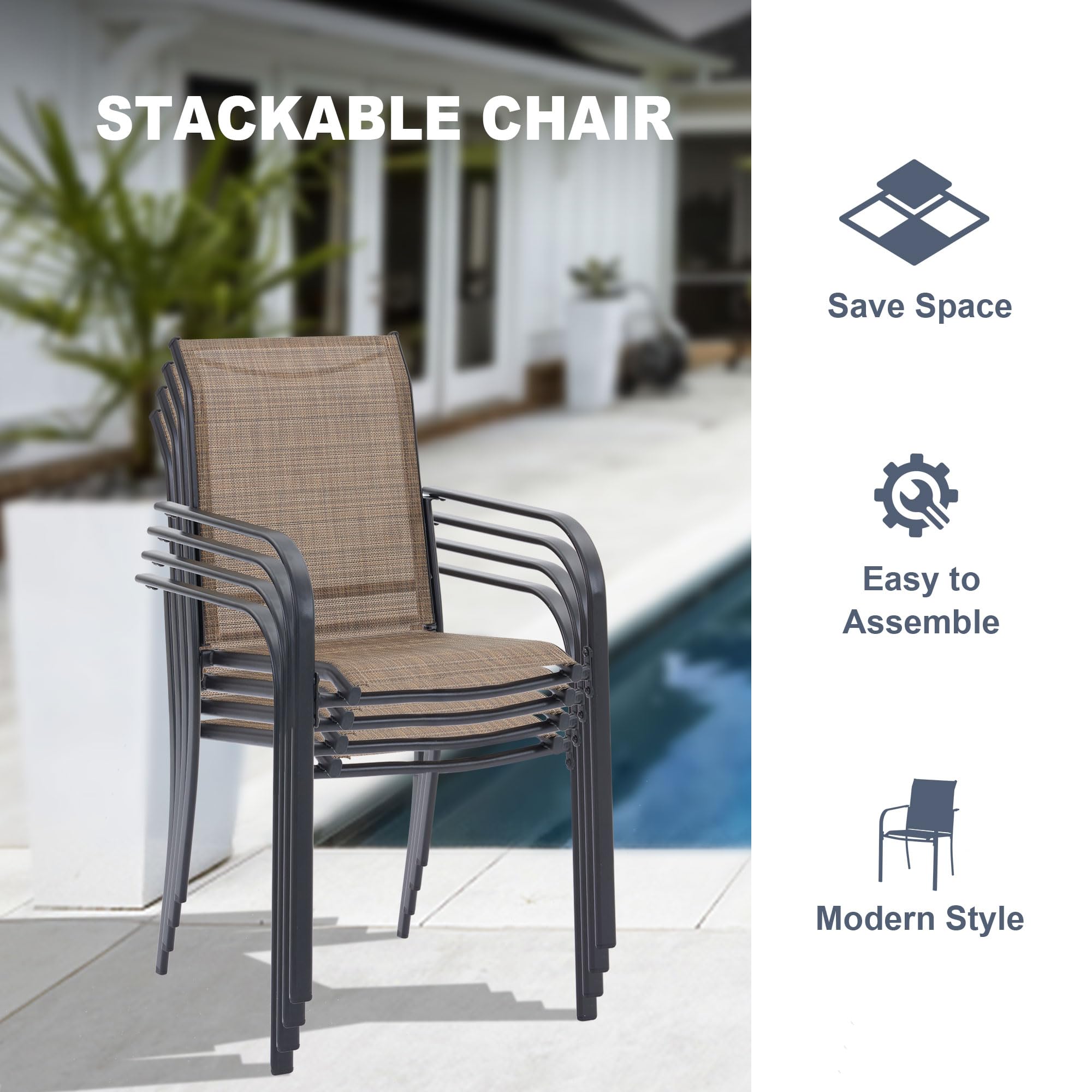 VICLLAX 5-Piece Outdoor Dining Set for 4 - 37