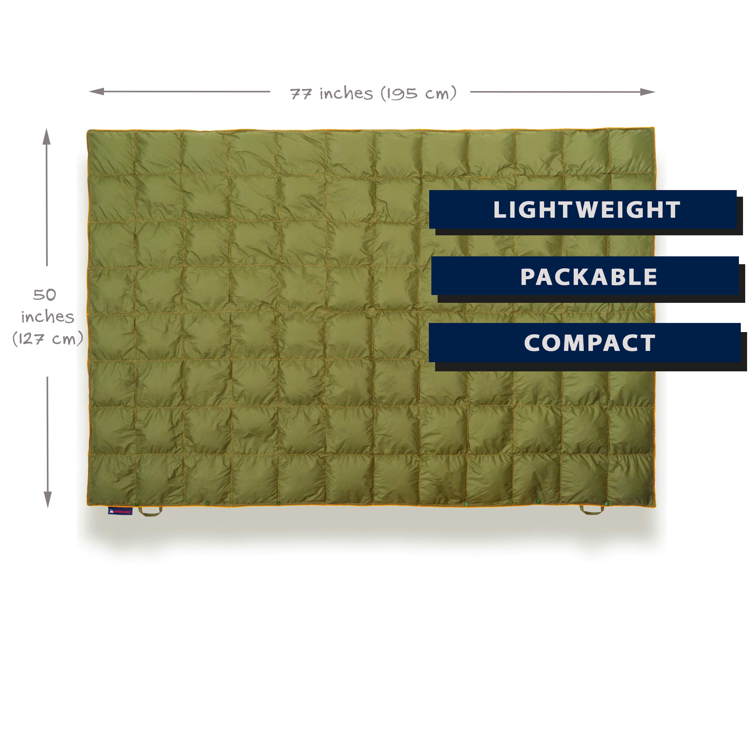 Premium Down Camping Blanket - Olive & Teal Blue Bundle - Ultra Lightweight, Packable & Warm 650 Fill Power Water-Resistant Quilt for Outdoor Adventures, Hiking, Backpacking & Travel - Perfect for Campfires, Picnics & Cozy Nights Under the Stars