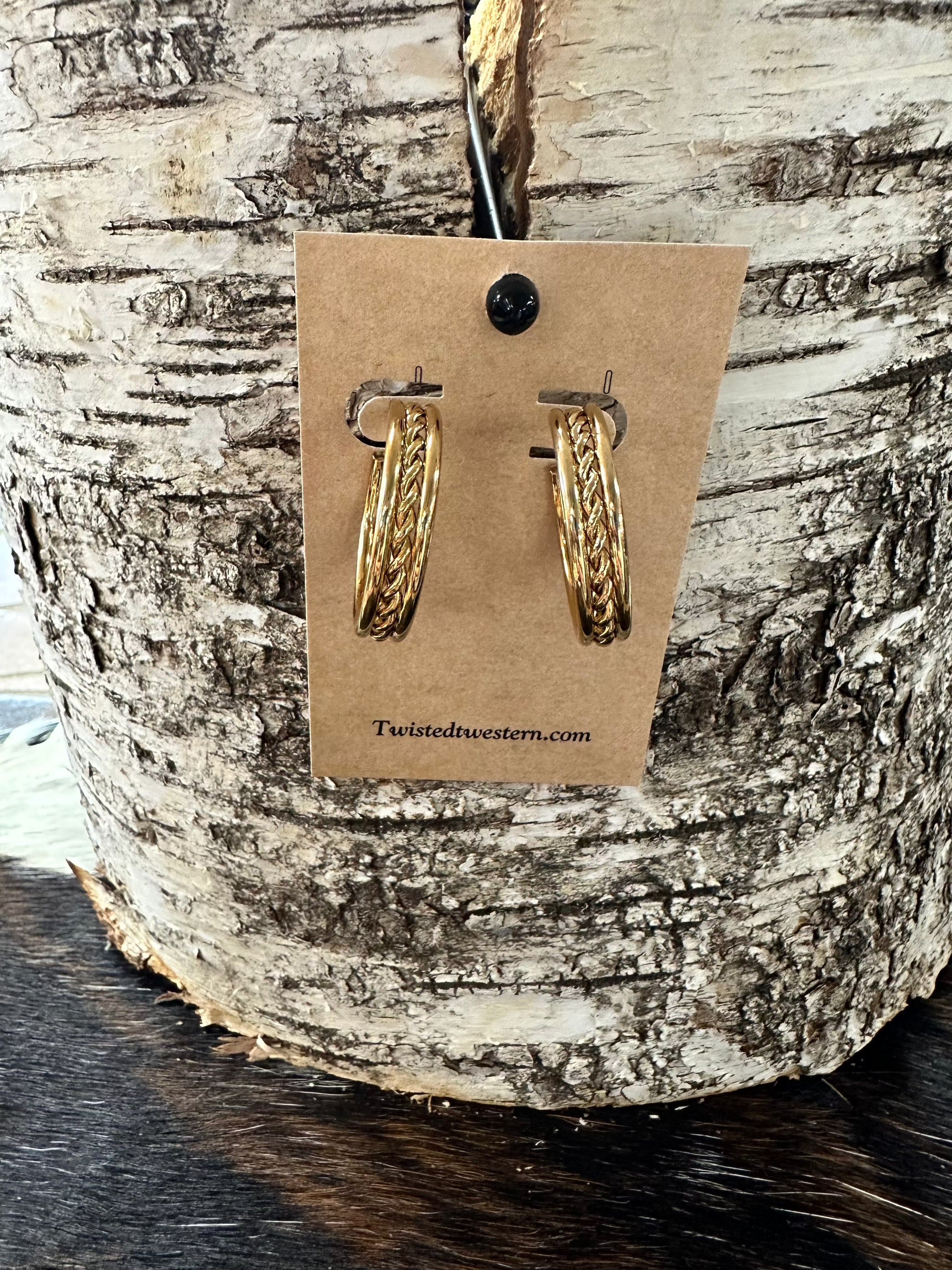 14K Gold Braided Hoop Earrings for Women - Trendy Chunky Statement Jewelry for Everyday Wear & Special Occasions