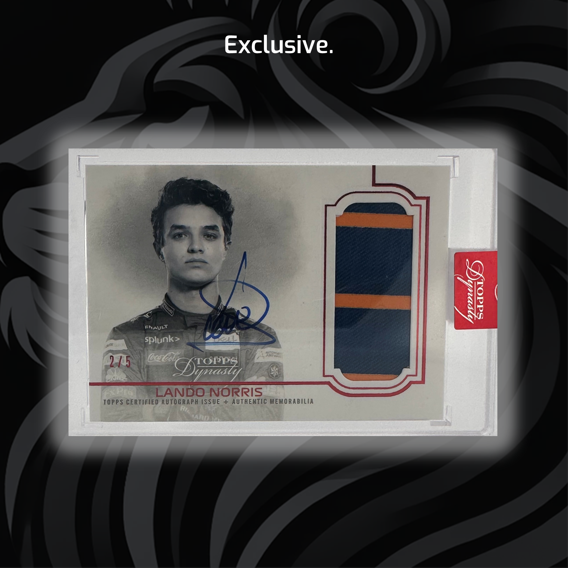 2020 Topps Dynasty F1 Red Lando Norris #DAP LN Auto Patch Card - Perfect for F1 Collectors, Racing Fans, and Sports Memorabilia Enthusiasts