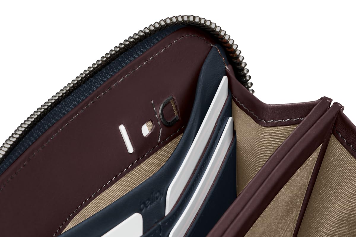Bellroy Folio Premium Leather Wallet with Zipper Closure - Slim RFID Blocking Bifold Wallet for Men & Women - Perfect for Travel, Business & Everyday Carry
