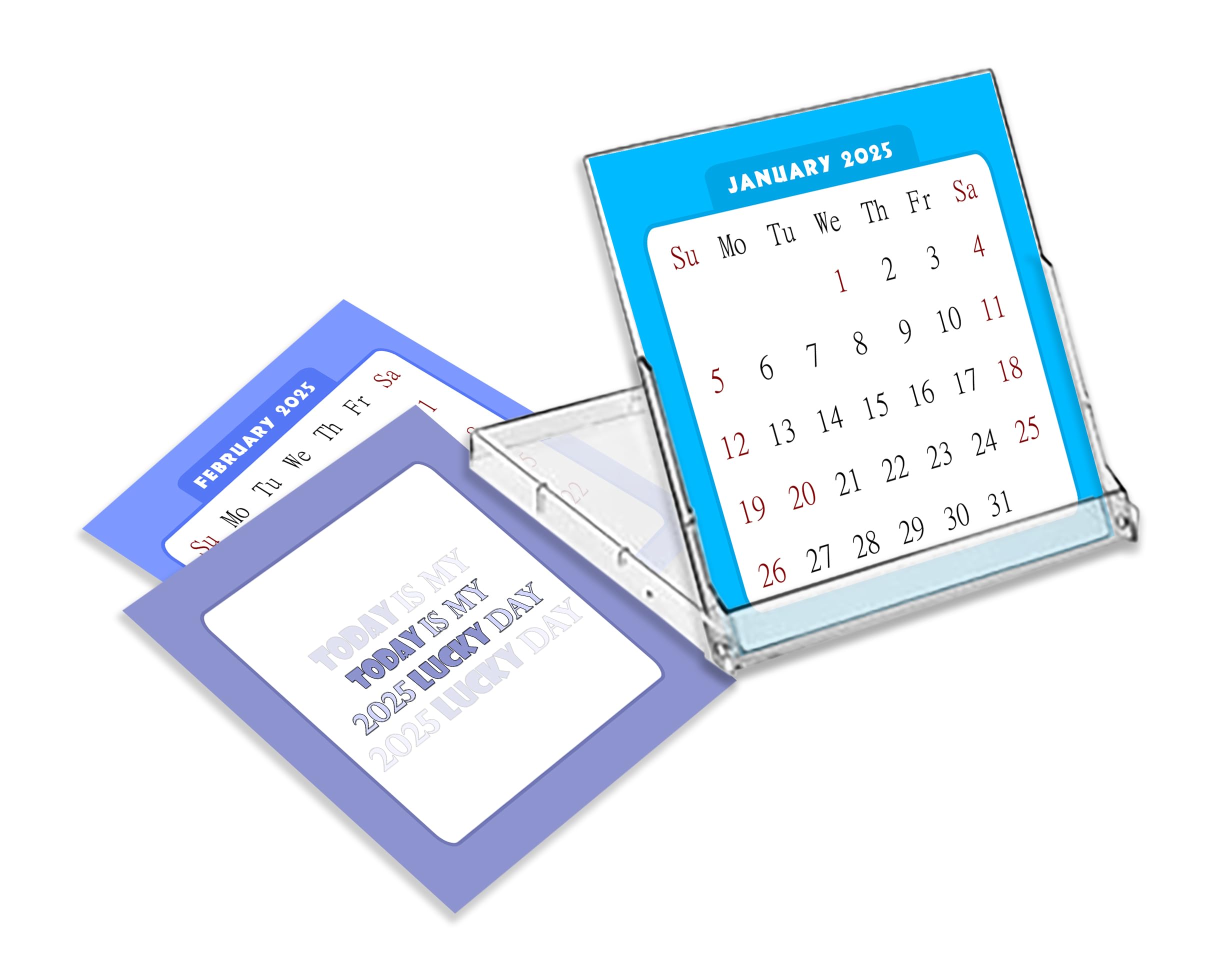 2025 CD-Style Desk Calendar - 12 Month Planner with CD Case Stand | Office Decor, Christmas Gift Idea | Perfect for Home, Office & School Organization (Edition #07)