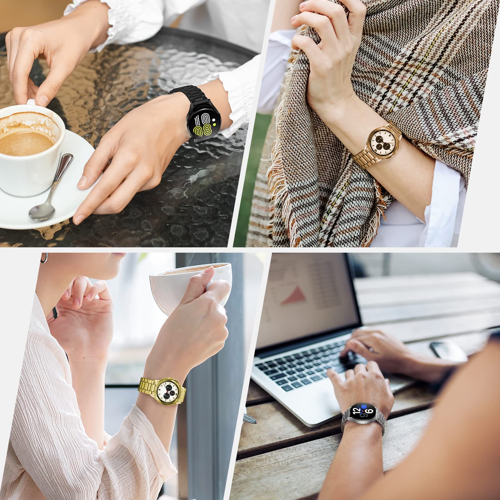 ORIbox 20mm Watch Bands for Samsung Galaxy Watch 4/3/Active 2 - Business Wristband for Men & Women - Office & Casual Wear