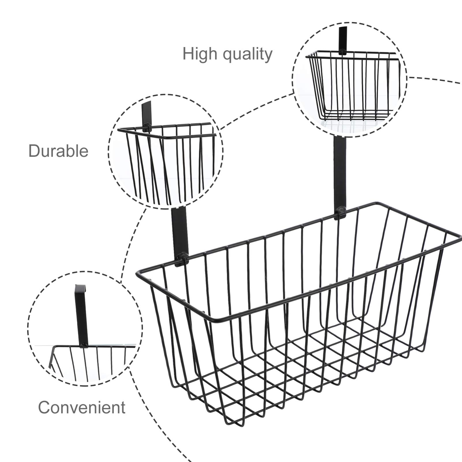 PRETYZOOM Metal Wall Hanging Planter Baskets - Decorative Flower Pot Holder for Succulents, Herbs & Small Plants - Sturdy Railing Grid Panel with Wire Basket - Perfect for Balcony, Garden & Indoor Vertical Gardening