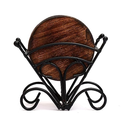 Premium Handmade Coaster Set of 6 - Wrought Iron Holder for Tea, Coffee & Drinks - Elegant Cup Coasters for Home, Office & Restaurant Use