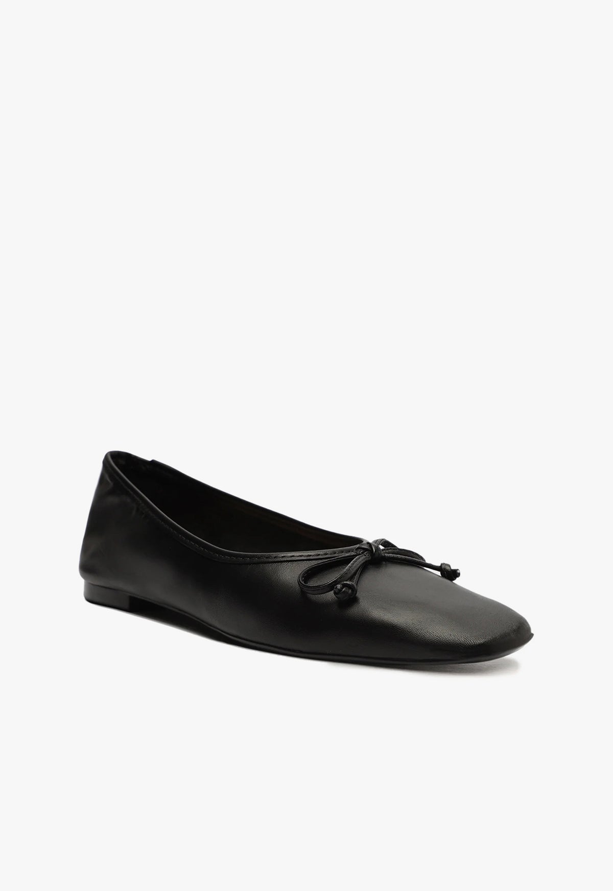 Arissa Women's Black Leather Ballet Flats - Comfortable Slip-On Shoes for Work, Travel & Casual Wear