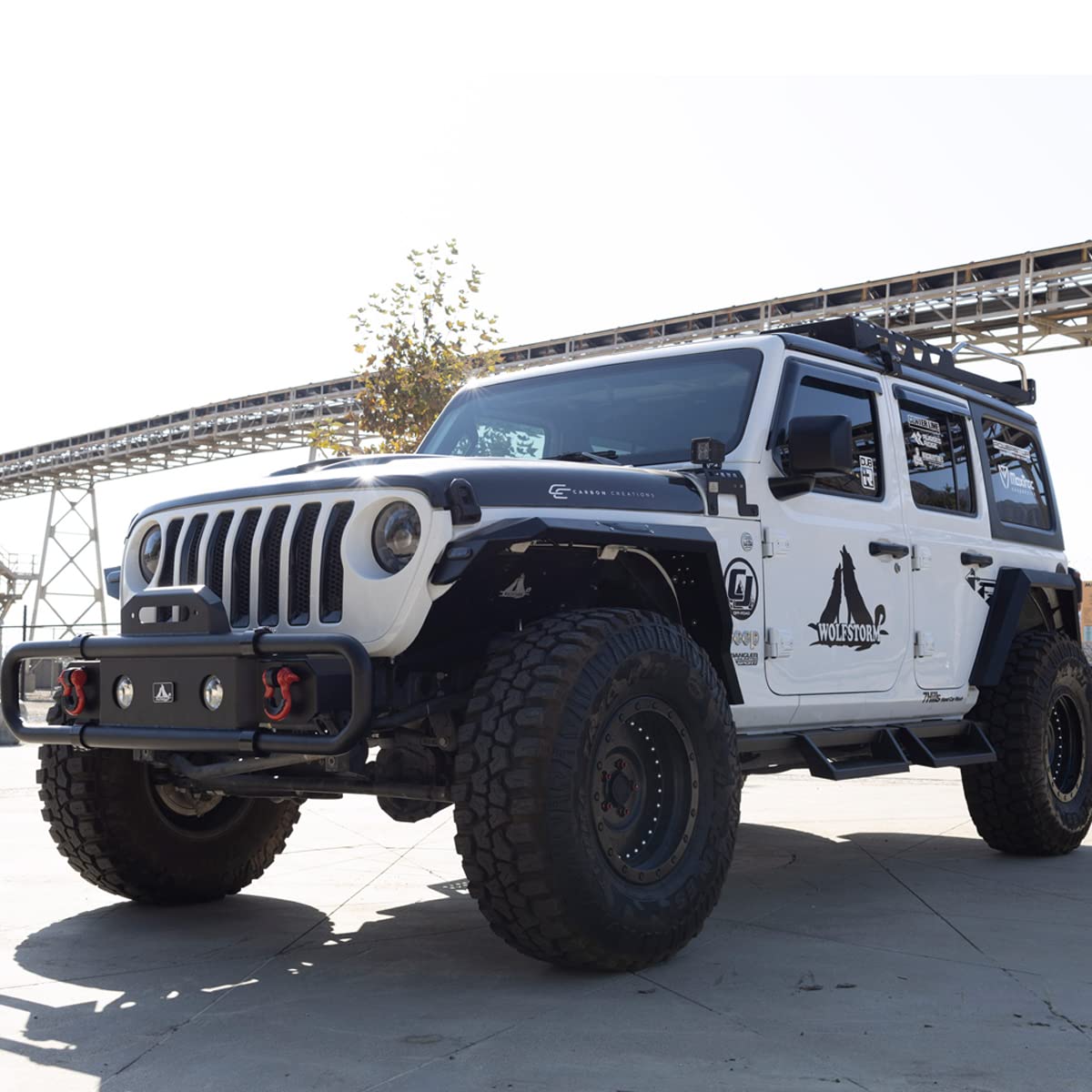 HAWKLEY Offroad Fender Flares with DRL & Sequential LED Turn Lights for 2018-2025 Jeep Wrangler JL & JLU Unlimited (Sport, Sahara, Rubicon) - Durable Front Fender Liners for Enhanced Off-Roading & Night Driving Safety