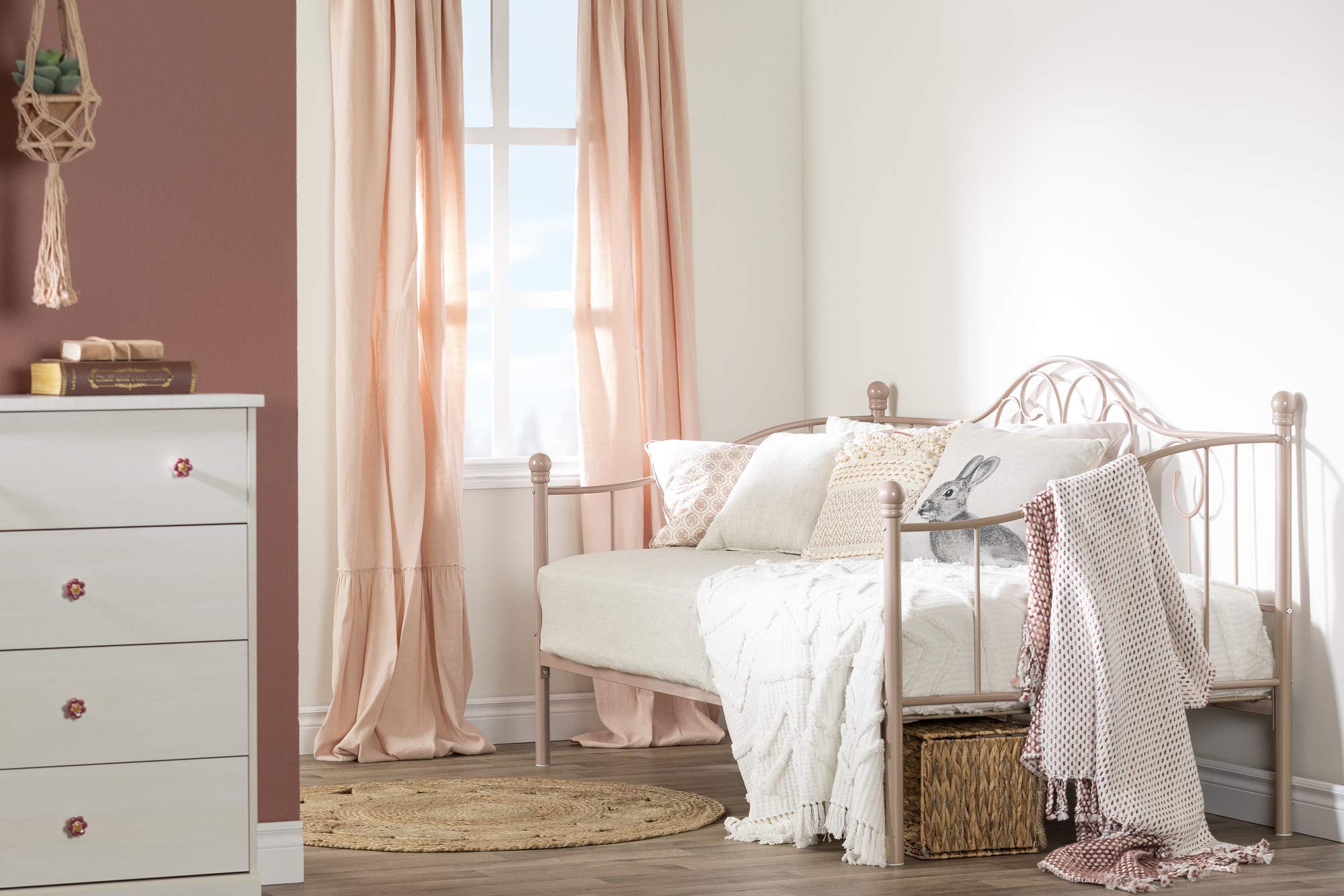 South Shore Lily Rose Twin Metal Daybed with Trundle, 39