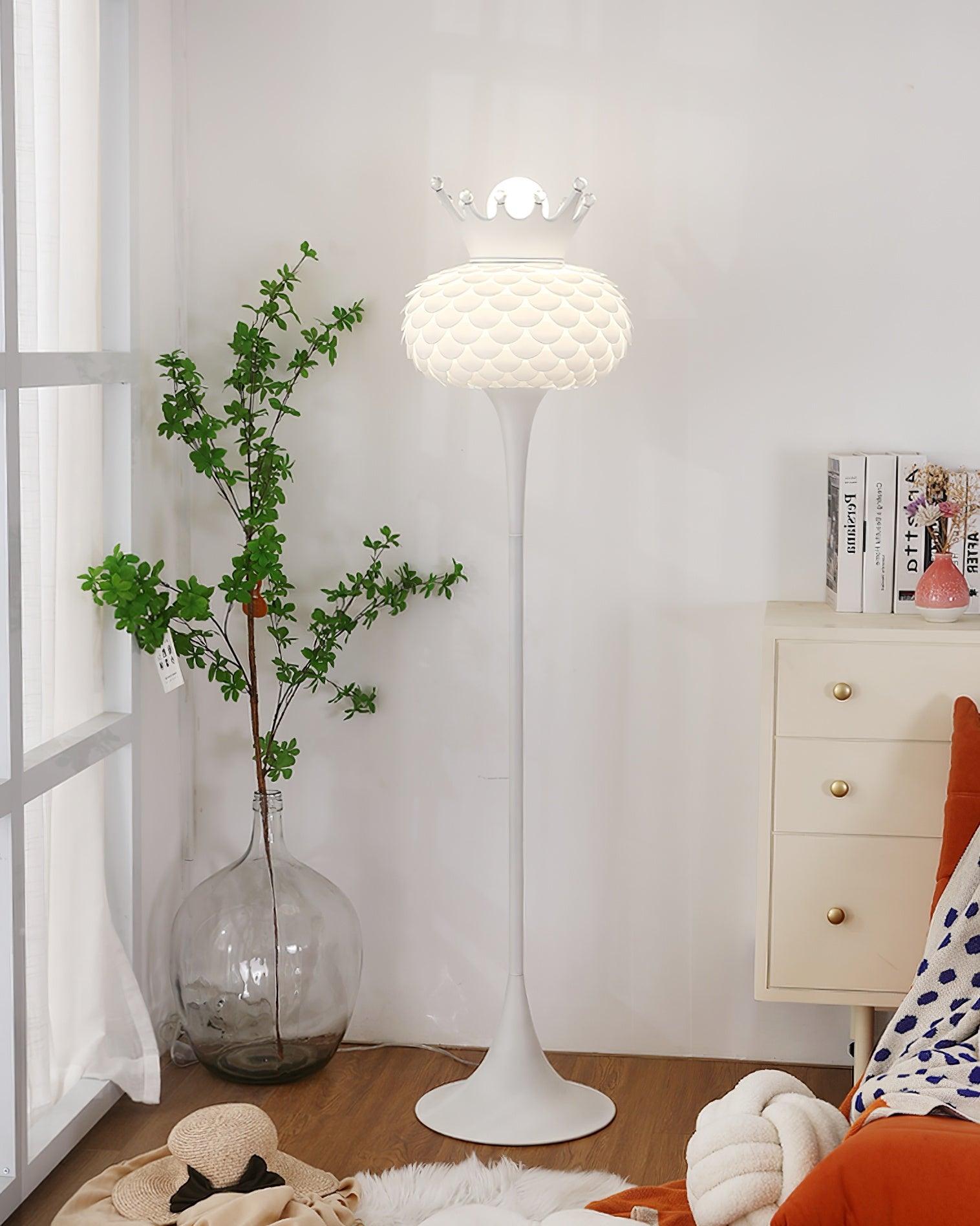 Aluvia Crown Floor Lamp - Modern LED Standing Light with Adjustable Brightness for Living Room, Bedroom & Office Decor
