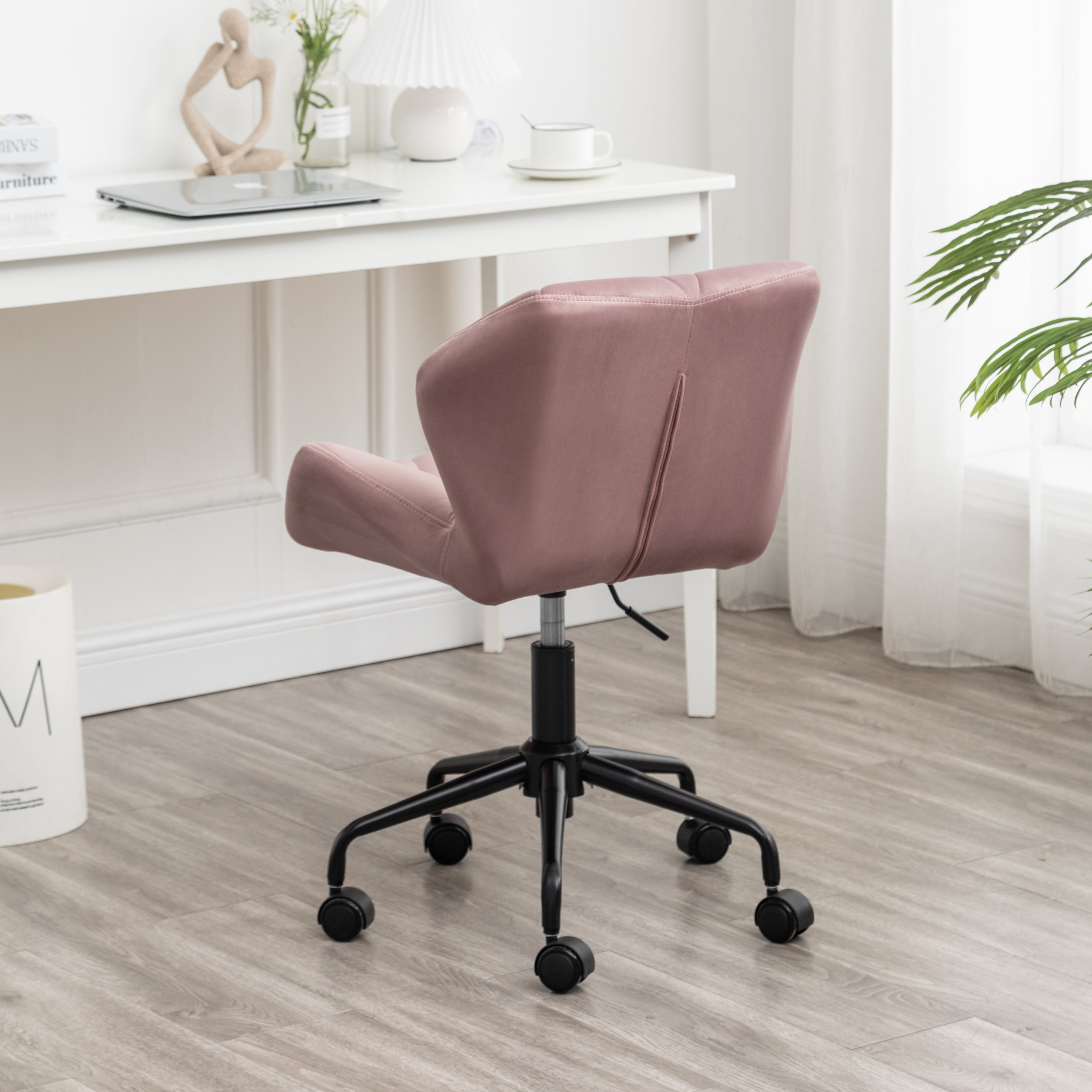 Roundhill Furniture Eldon Diamond Tufted Adjustable Swivel Office Chair - Ergonomic Executive Desk Chair with Lumbar Support for Home & Office Workspace