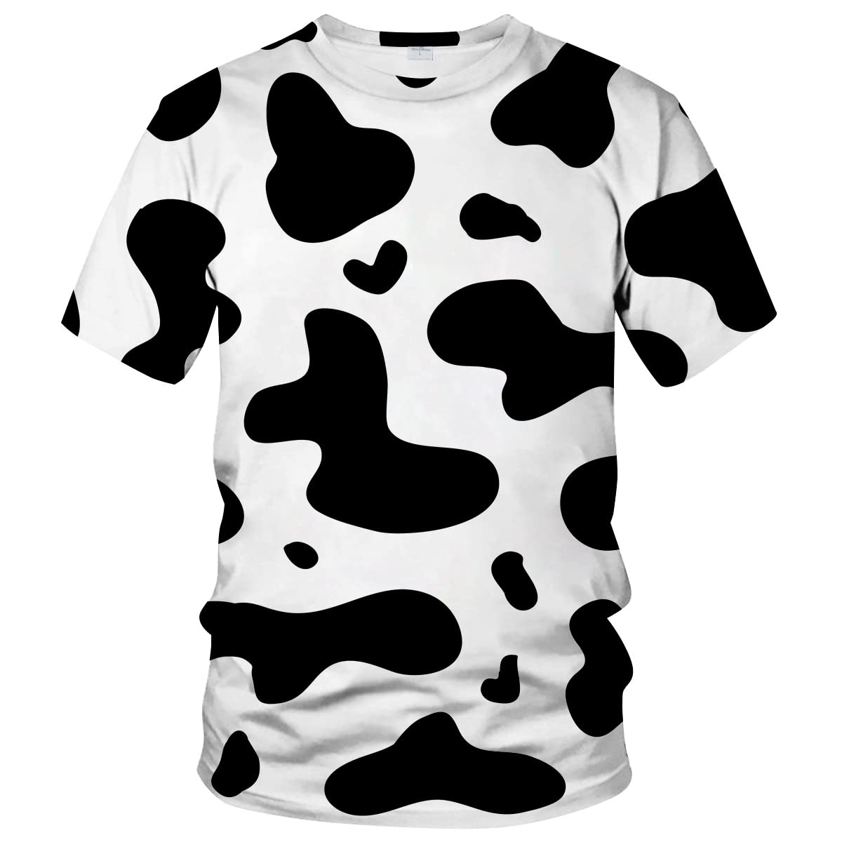 Funny 3D Cow Print Short Sleeve T-Shirt for Men & Women - Trendy Crewneck Graphic Tee - Perfect for Casual Wear, Costume Parties, and Animal Lovers Outfits