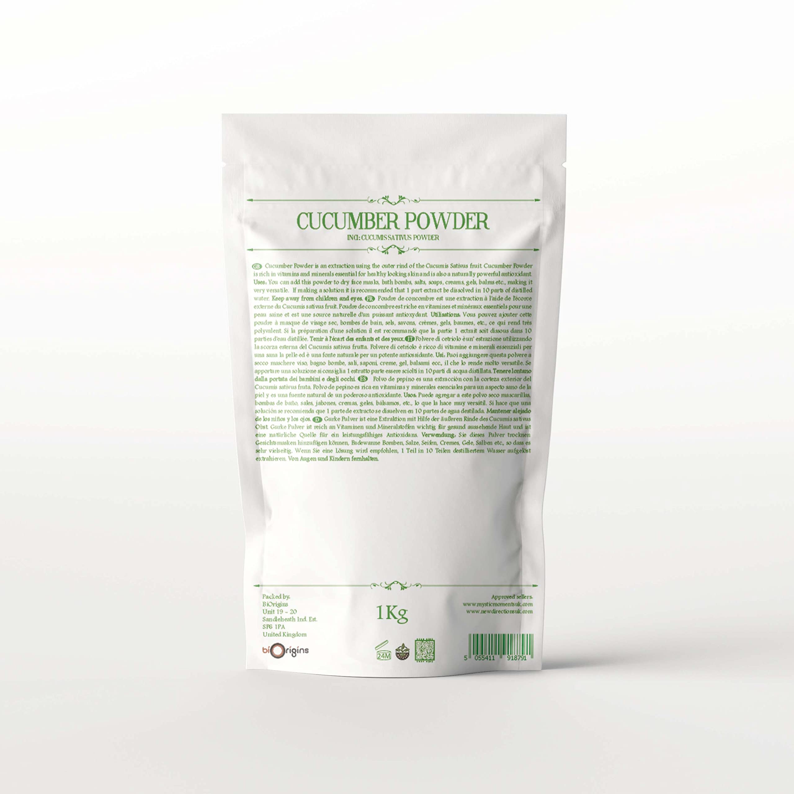 Organic Cucumber Powder 1kg (35.2 oz) - 100% Pure, Natural & Vegan - Perfect for Smoothies, Skincare & DIY Beauty Recipes