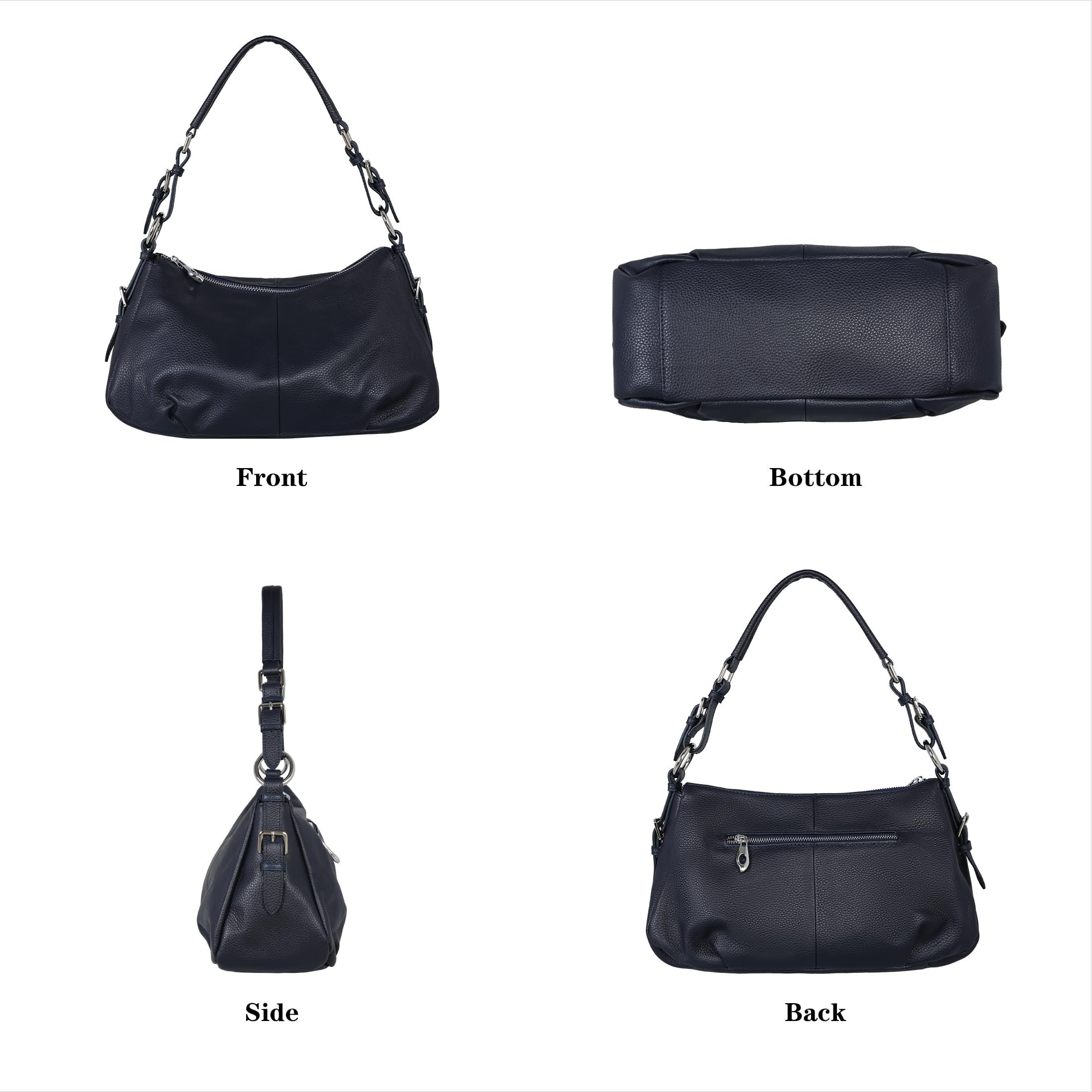 HESHE Genuine Leather Handbags for Women - Hobo Shoulder Bag, Tote & Crossbody Purse - Fashionable Designer Satchel - Perfect for Work, Travel & Everyday Use