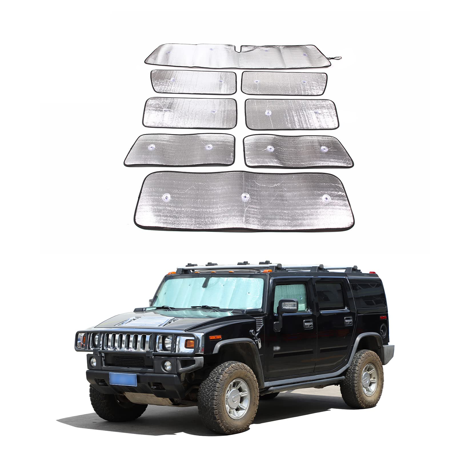 Premium Car Windshield Sun Shade Full Cover Set - Foldable UV Protection Visor for Hummer H2 (2003-2009) | Heat & Glare Reduction | Perfect for Summer Parking & Road Trips