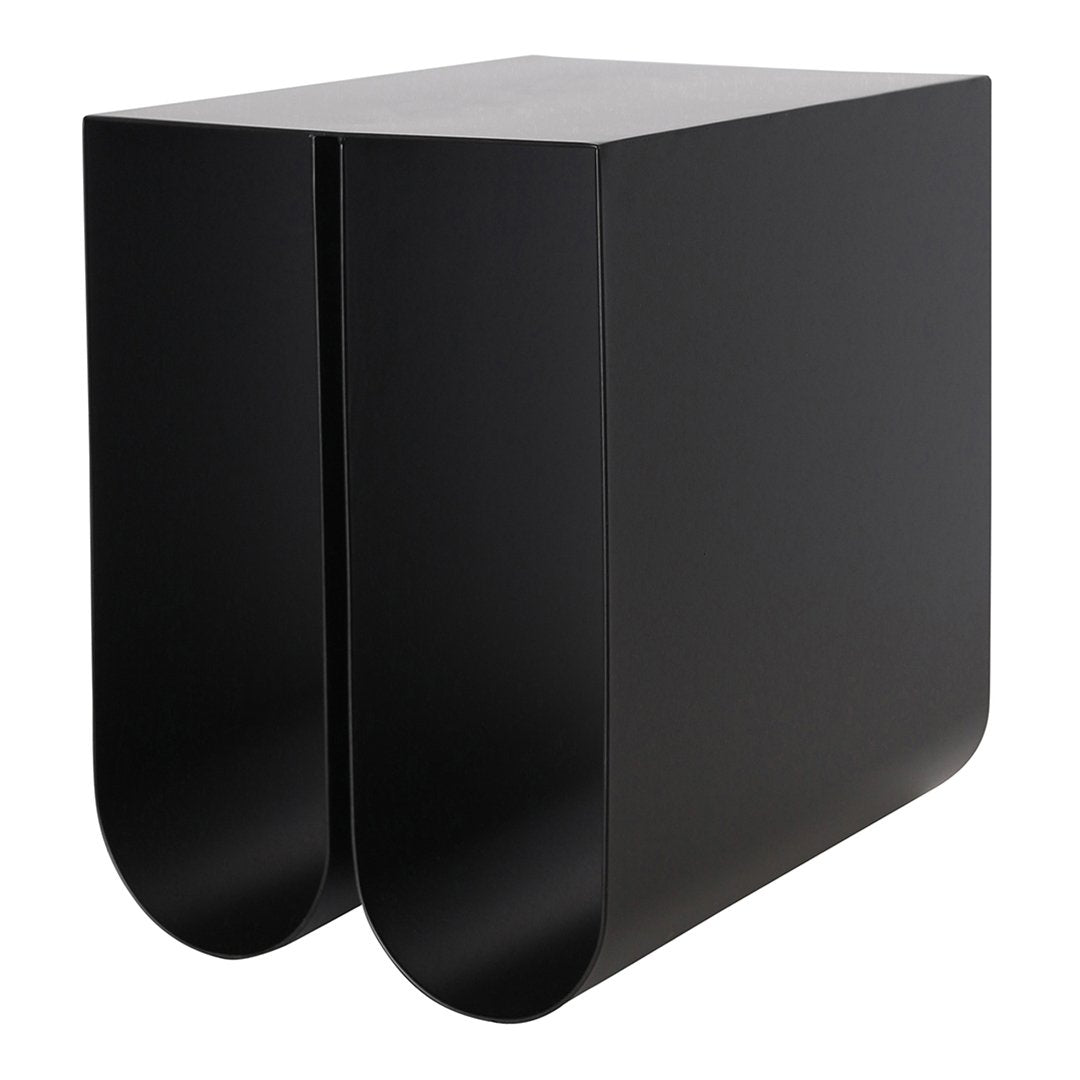 Modern Curved Side Table - Sleek & Space-Saving End Table for Living Room, Bedroom, or Office - Perfect for Small Spaces, Reading Nooks & Home Decor