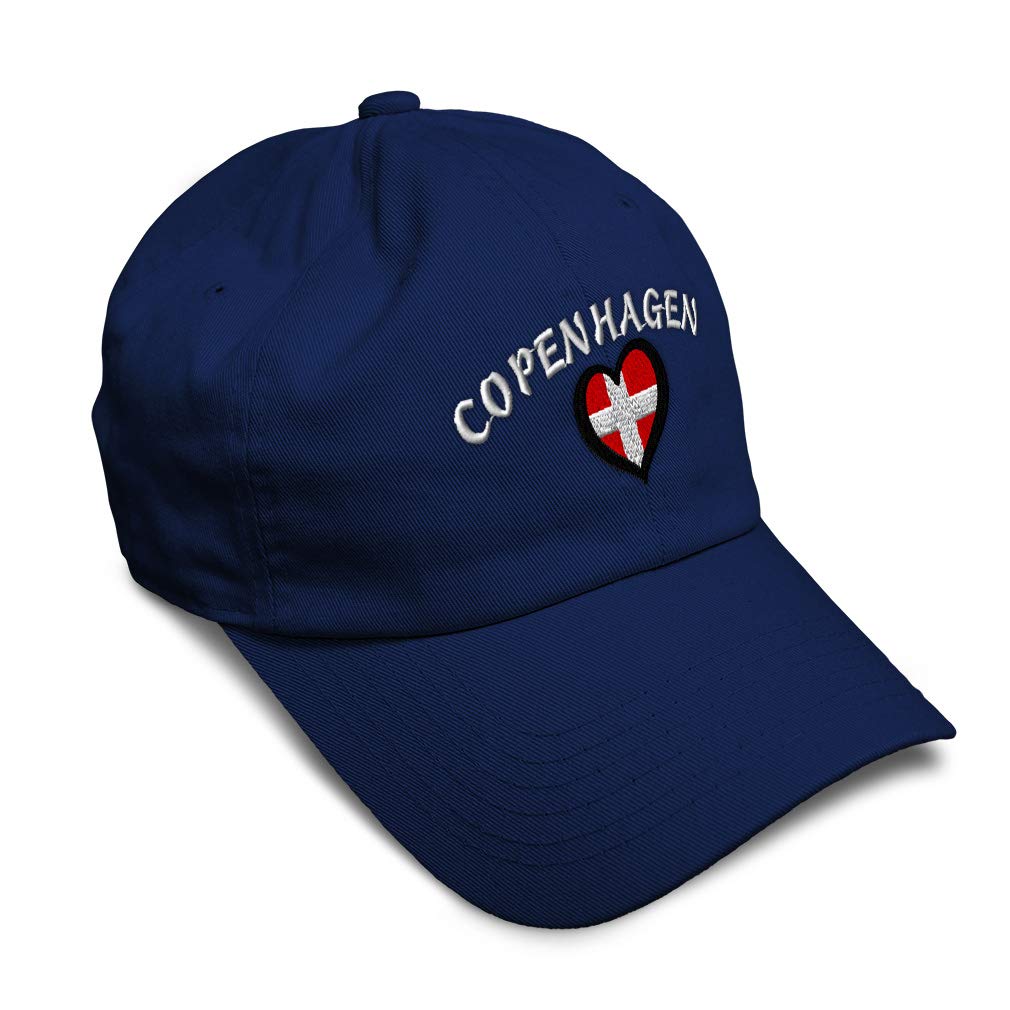 Denmark Flag Embroidered Soft Baseball Cap - Copenhagen City Cotton Dad Hat for Men & Women - Perfect for Travel, Sports & Casual Outfits