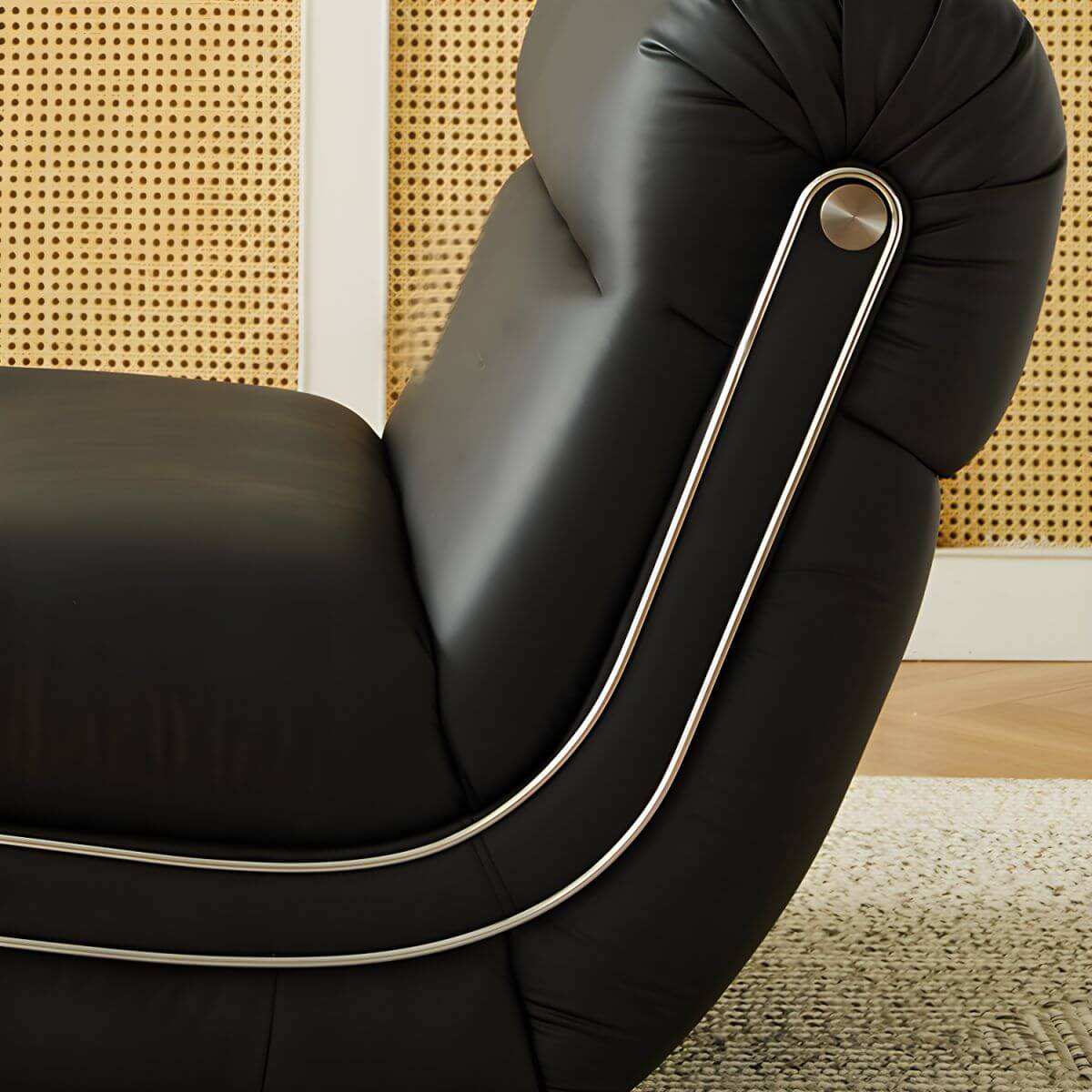 Stylish Solid Color Rocking Chair with Anti-Scratch Upholstery & Natural Wood Legs - Perfect for Living Room, Nursery, or Reading Nook