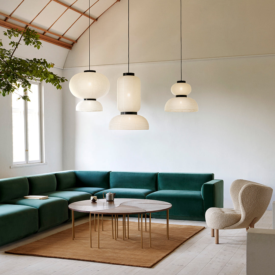 Formakami JH3 Pendant Light - Modern Paper Pendant Lamp for Dining Room, Living Room & Bedroom | Scandinavian Style Hanging Light Fixture with Rattan Shade