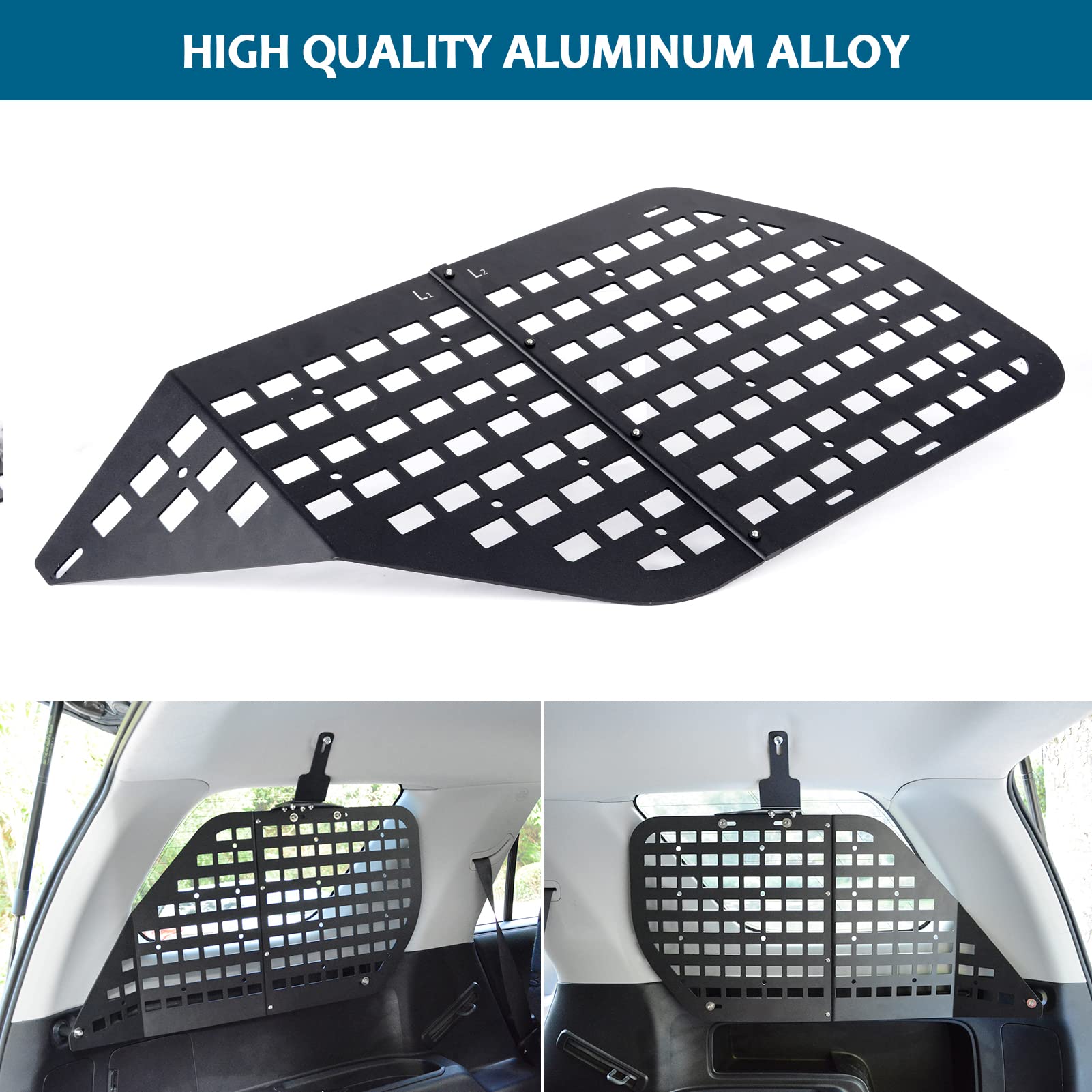 Toyota 4Runner 2010-2020 Rear Window Molle Panel - Modular Storage System with 10 Fastening Tapes | Perfect for Off-Road Gear Organization & Adventure Travel Accessories