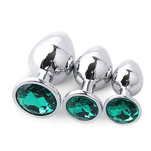 Wansan 3-Piece Stainless Steel Jeweled Adult Stimulation Toys - Sensual Pleasure for Couples & Solo Play