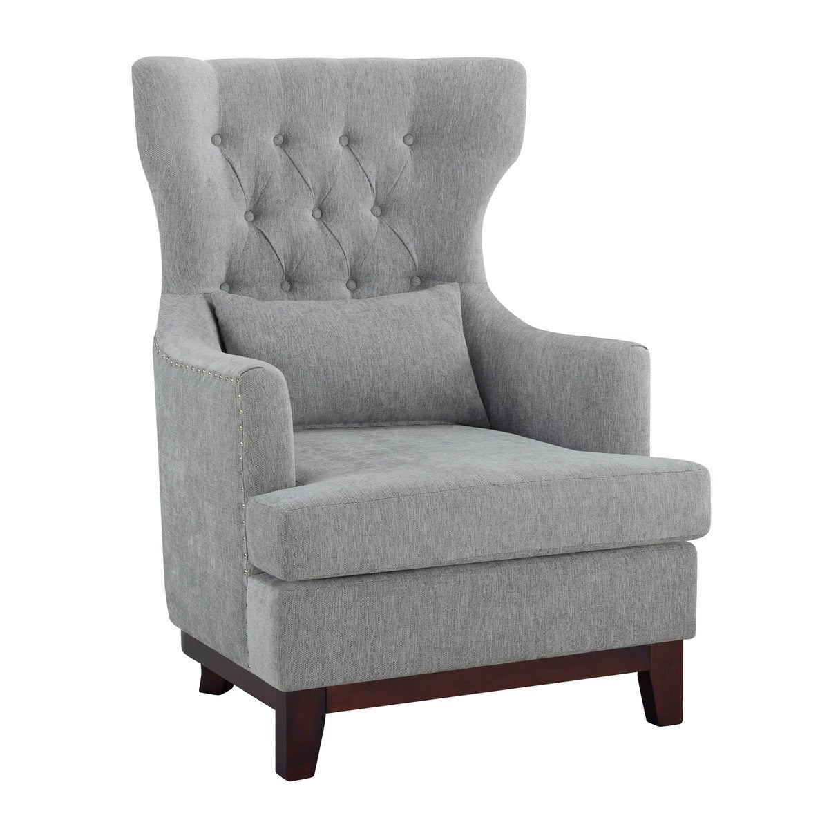 Adriano Collection Light Grey Accent Chair - Modern Lounge Chair for Living Room, Bedroom & Office - Perfect for Reading Nook, Home Decor & Small Spaces