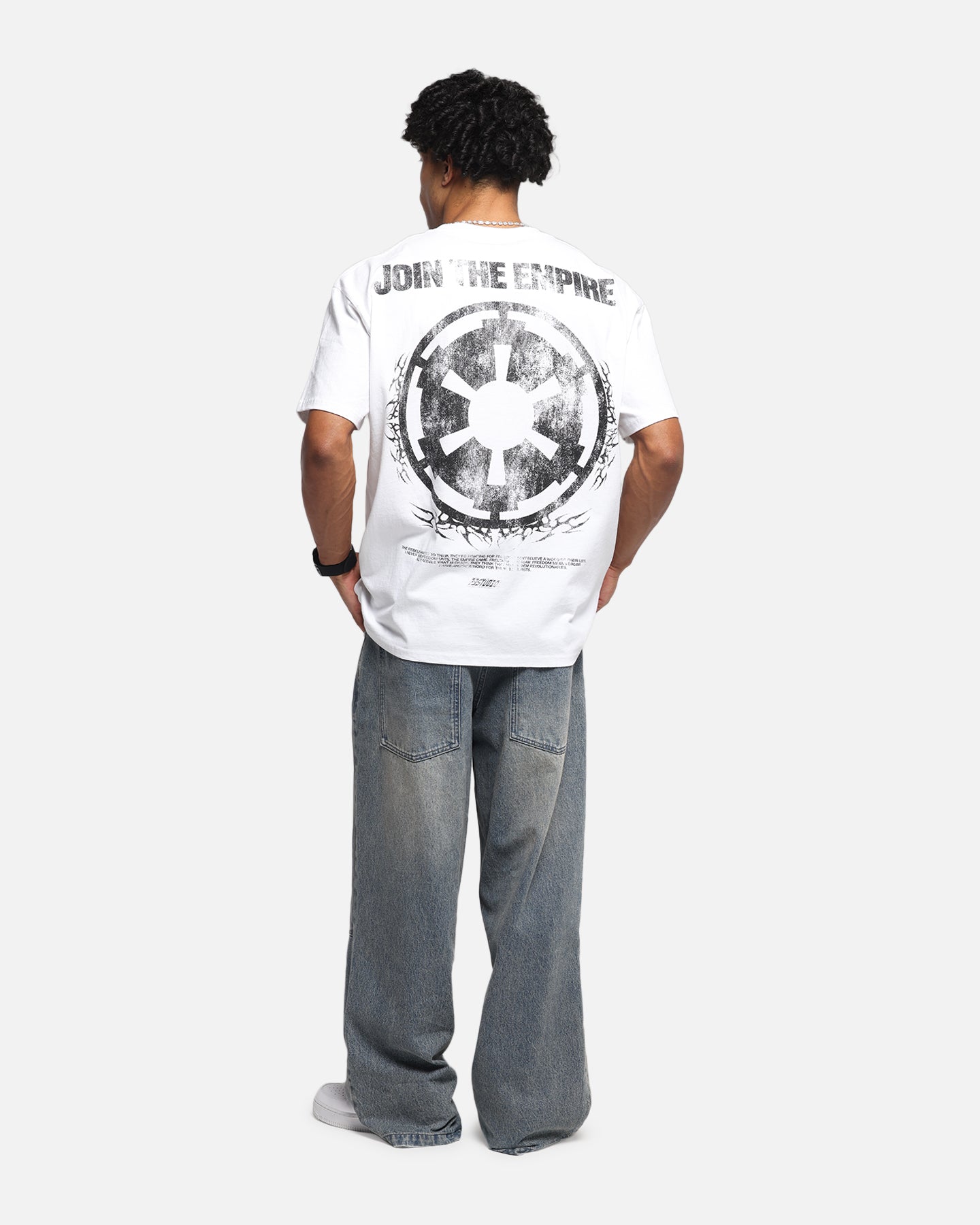73 Studio Star Wars Join The Empire Vintage T-Shirt - White Cotton Graphic Tee for Men, Women - Perfect for Cosplay, Comic Con & Star Wars Fans