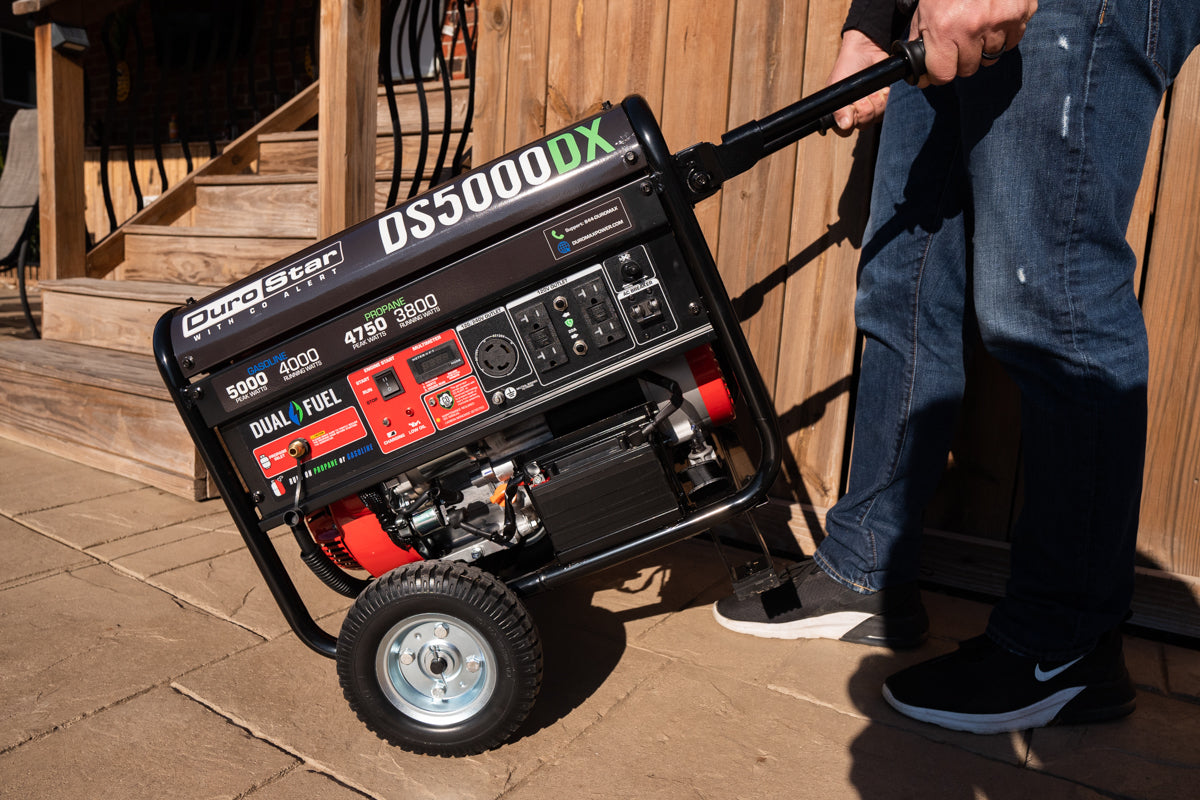 5,000 Watt Dual Fuel Portable Generator with CO Alert - Reliable Backup Power for Camping, Emergencies & Home Use