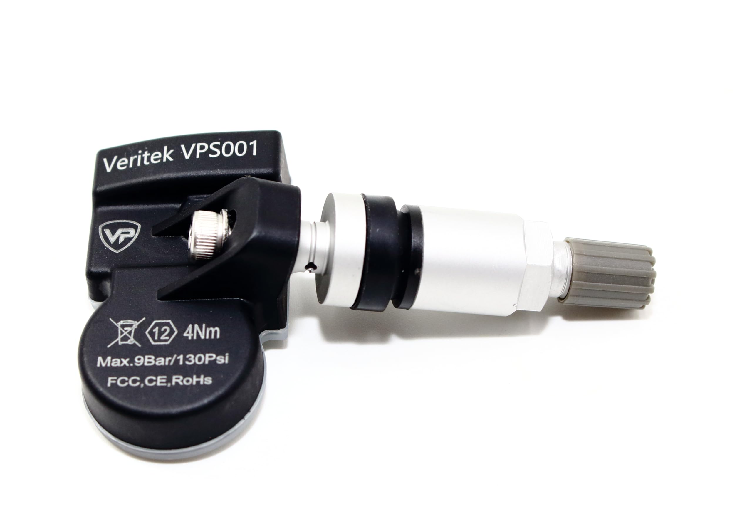 4-Pack Veritek VPS001 433MHz TPMS Sensors for BMW & Mini - Compatible with 36106874830, 36106798872, 36106890964 - Silver Aluminum Valve Stems - Aftermarket Replacement for Smooth Driving & Enhanced Safety