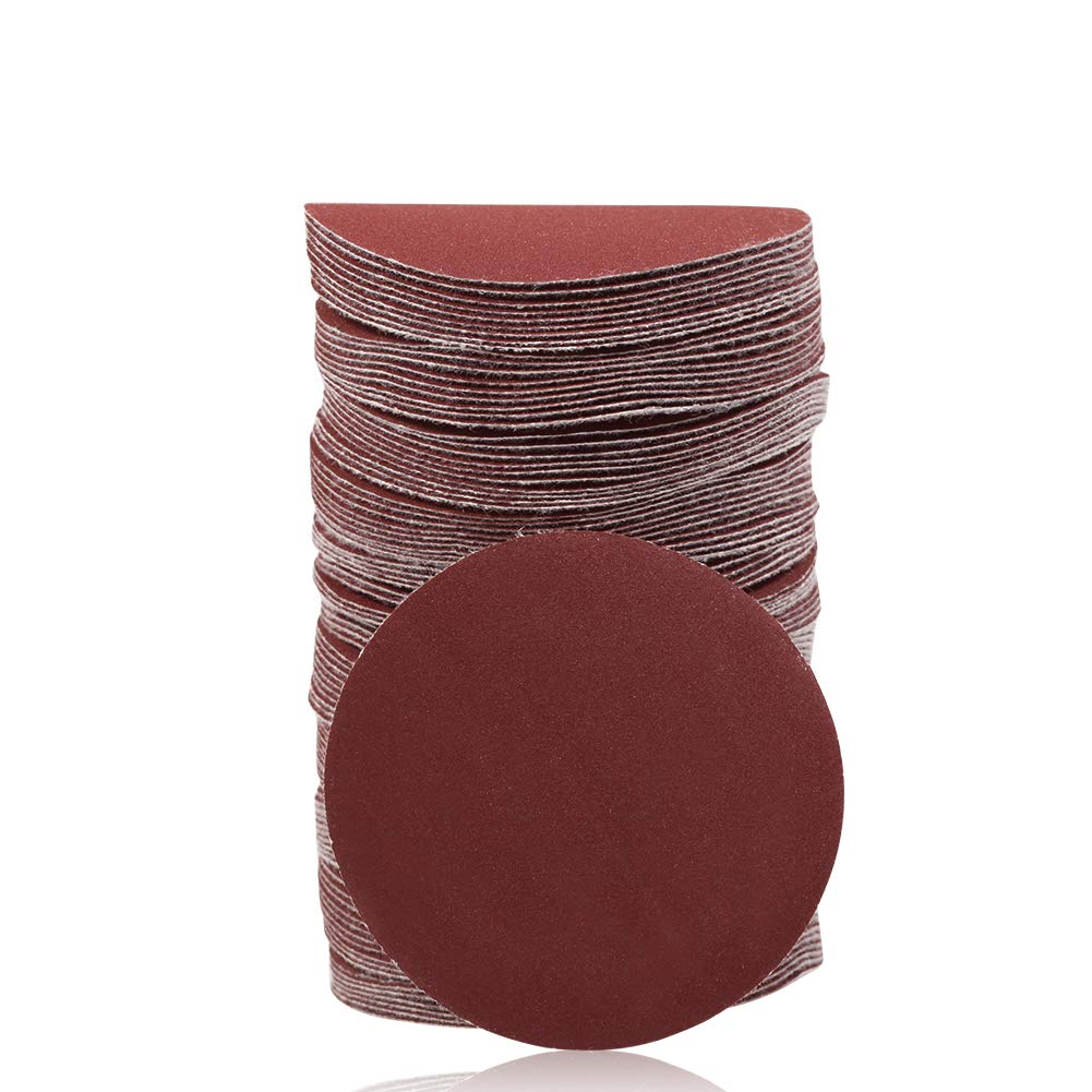 SPEEDWOX 3 Inch 320 Grit Hook and Loop Sanding Discs - 100pcs No Hole Sandpaper for Wood, Metal, Plastic - Perfect for Drill, Grinder, Rotary Tools - Ideal for Woodworking, DIY Projects & Surface Finishing