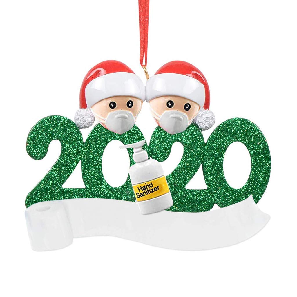 Personalized Crystal Christmas Ornaments 2020 - 2pc Set Holiday Decor with Decorative Eggs for Tree, Home & Gift Giving - Family Keepsake for Festive Season
