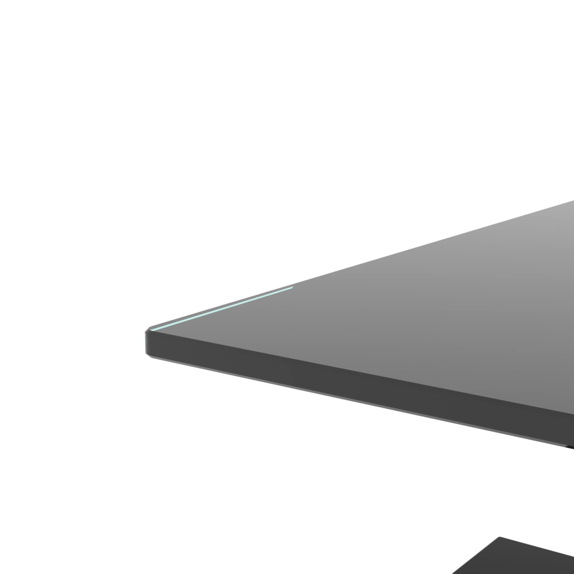 Yoglad 39 Inch Modern Tempered Glass Coffee Table with Metal Legs - 2-Tier Black Glass Top Center Table for Living Room, Office, Reception - Perfect for Entertaining Guests, Holding Drinks & Decorating Spaces