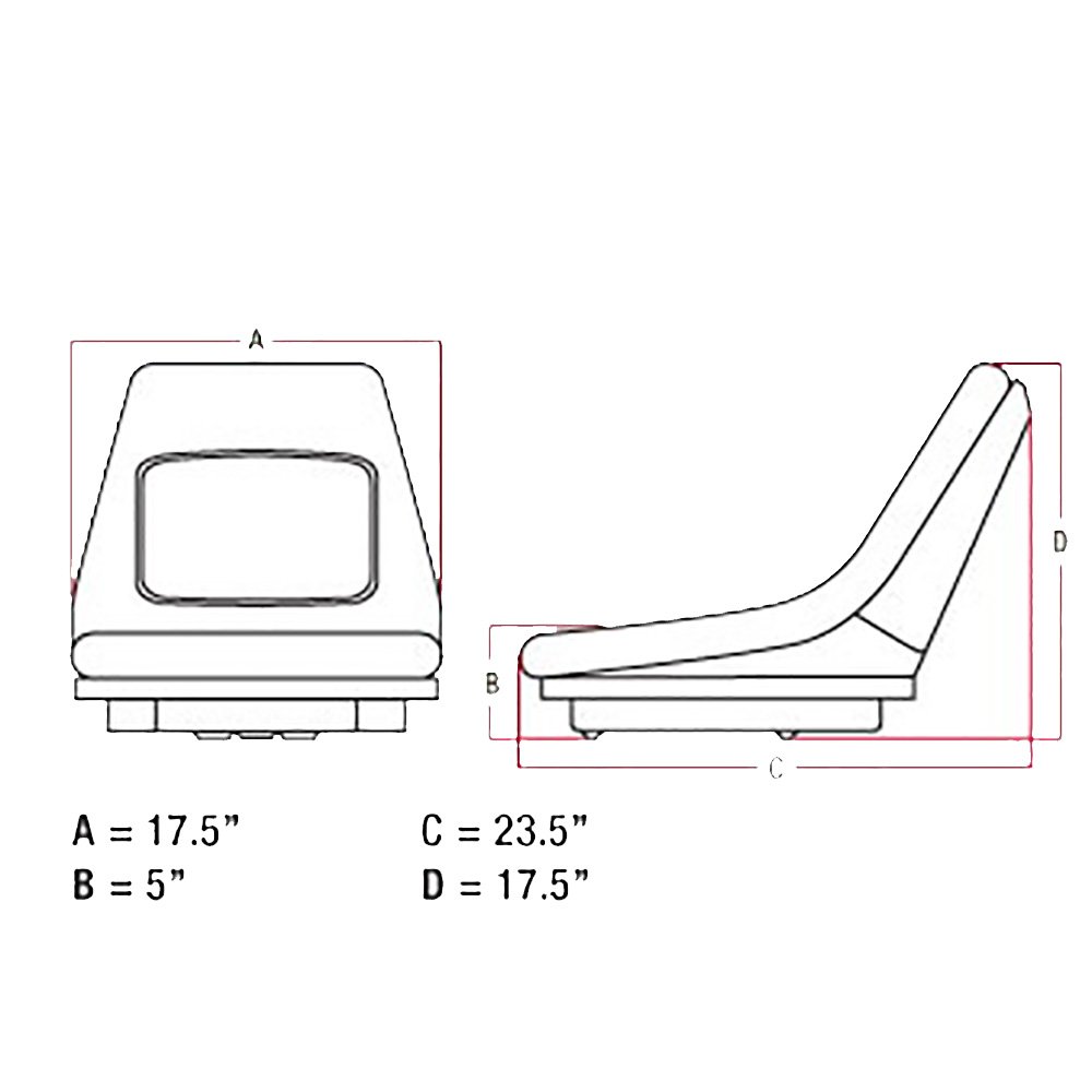 Bobcat Seat #6598809 - Heavy-Duty Replacement Seat for Bobcat Skid Steer Loaders - Comfortable & Durable Construction for Construction, Landscaping & Farm Use