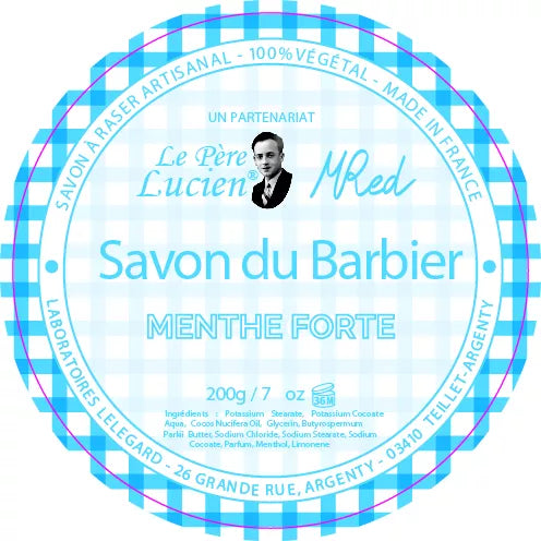 Le Père Lucien Strong Mint Shaving Soap for Men - Refreshing & Cooling Beard Care - Perfect for Daily Shaving & Grooming Routine