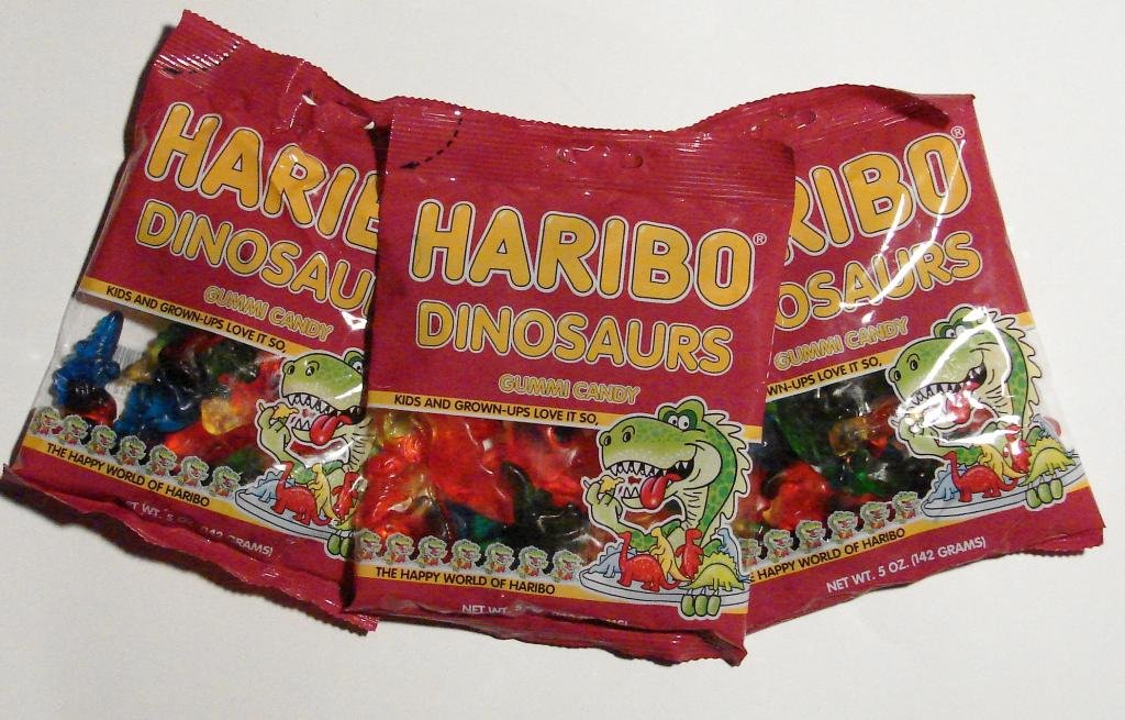 Hairbo Gummy Dinosaurs - 10 Count Individually Wrapped 5oz Bag - Soft & Chewy Dinosaur-Shaped Candy for Kids Birthday Parties, Halloween Treats & School Snacks