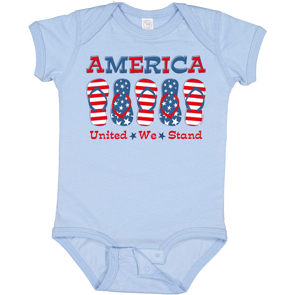 Inktastic Flip Flop America Baby Bodysuit - Cute Patriotic Outfit for Infants & Toddlers - Perfect for 4th of July, Beach Days & Family Photos