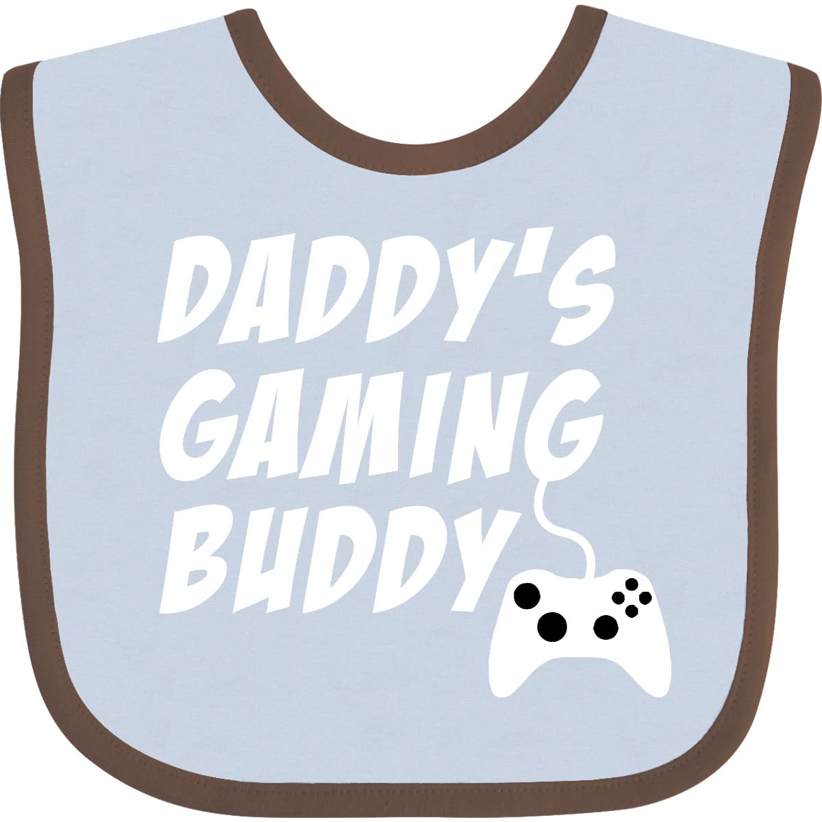 Inktastic Daddy's Gaming Buddy with Controller Baby Bib - Cute Gamer Dad & Baby Outfit for Father's Day, Gaming Parties & Family Photos