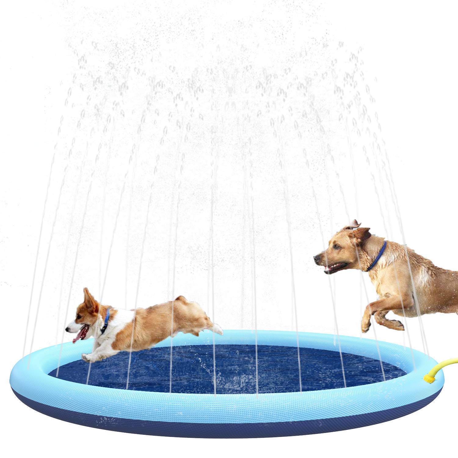 Non-Slip Splash Pad for Dogs & Kids - Durable Outdoor Water Play Mat for Pets
