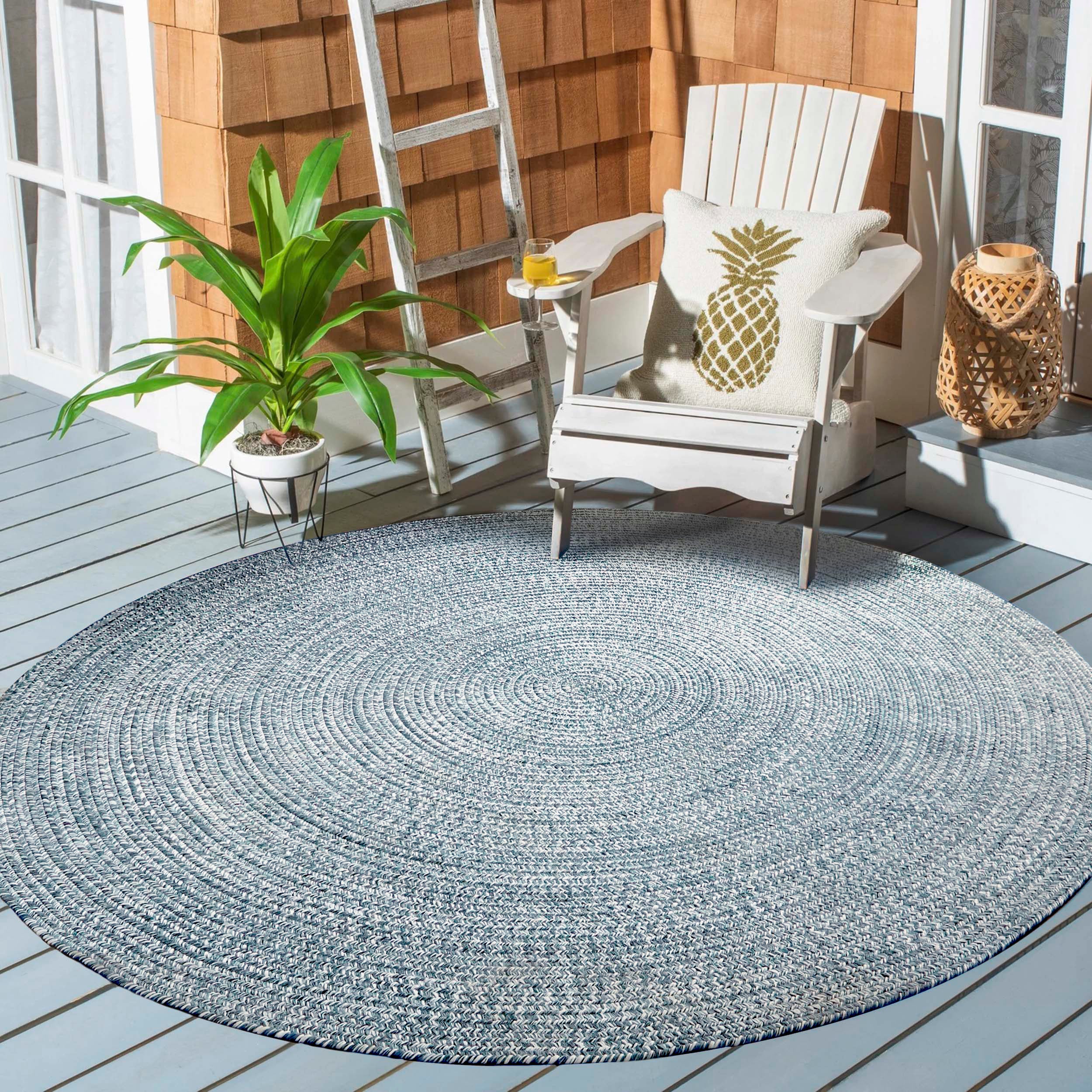 Reversible Braided Area Rug - 2-Tone Indoor/Outdoor Rug for Living Room, Bedroom, Patio & Deck - Non-Slip Durable Floor Mat for Home Decor