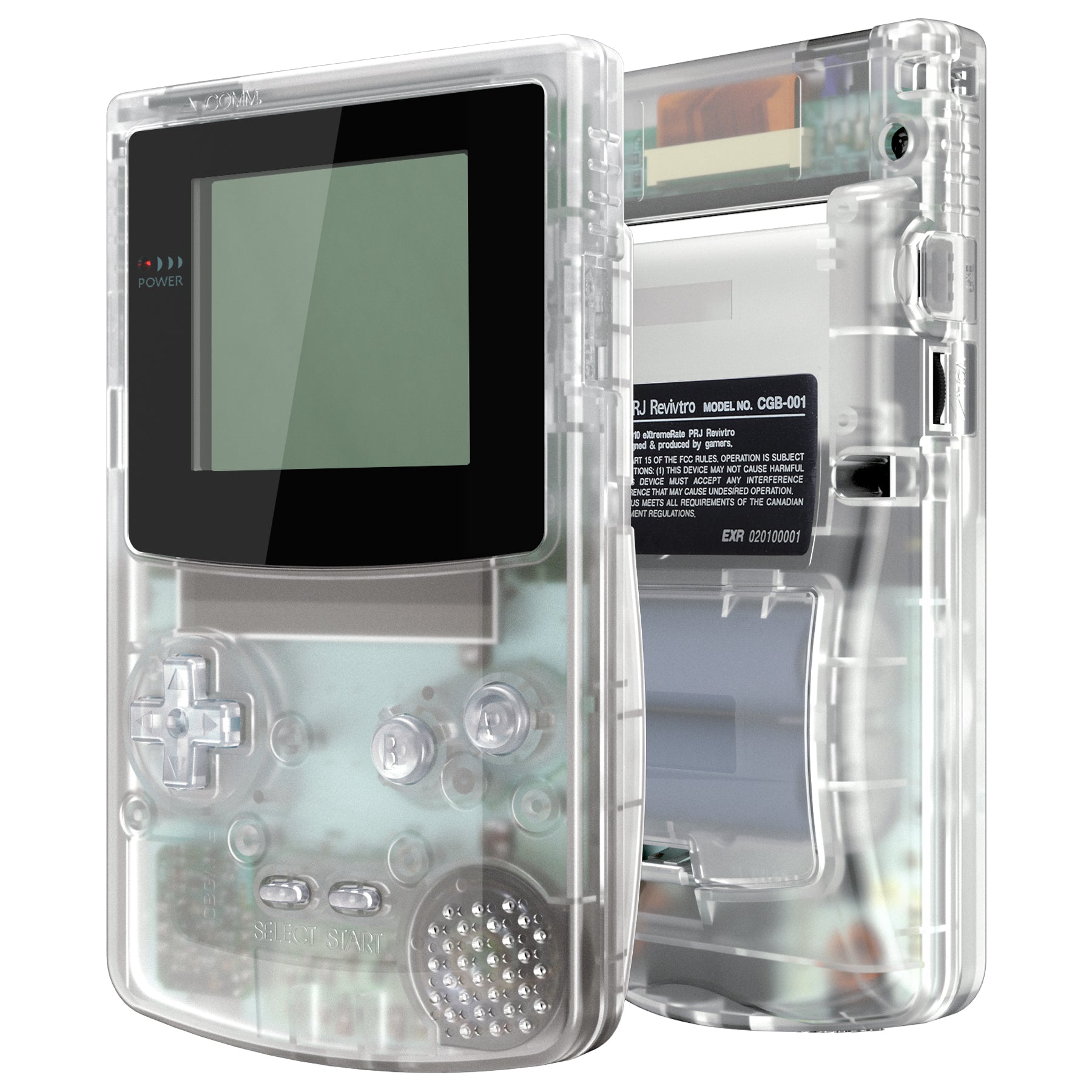 eXtremeRate IPS Ready Upgraded GBC Replacement Shell Kit with Buttons for Gameboy Color - Compatible with GBC OSD IPS, Regular IPS & Standard LCD Screens - Transparent Clear Case for Retro Gaming & Console Modding