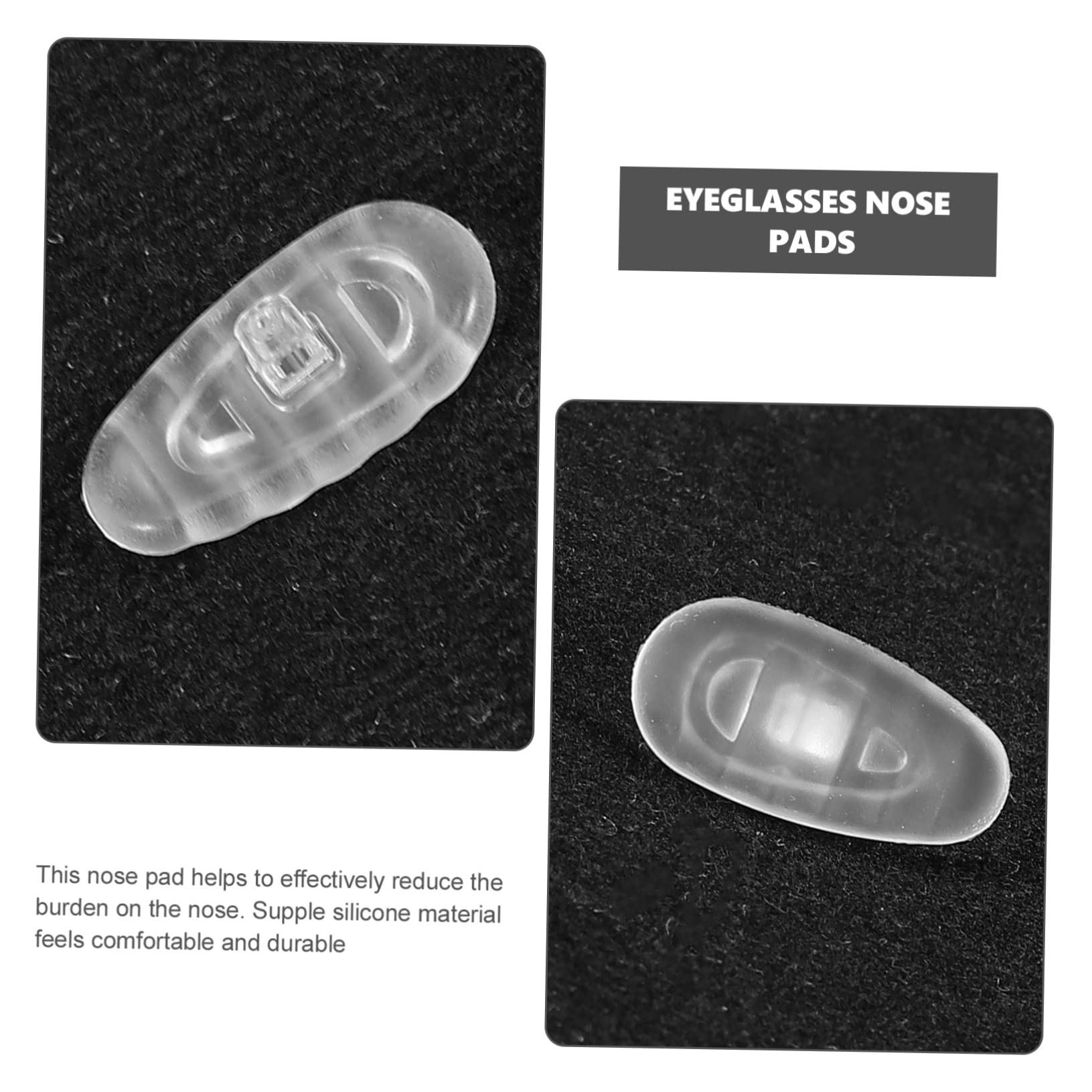 Hoement 20 Pairs Silicone Nose Pads for Glasses - Anti-Slip Replacement Nose Pads, Comfortable Design Fits Various Frames, Improves Glasses Fit - Perfect for Reading, Driving & Daily Wear
