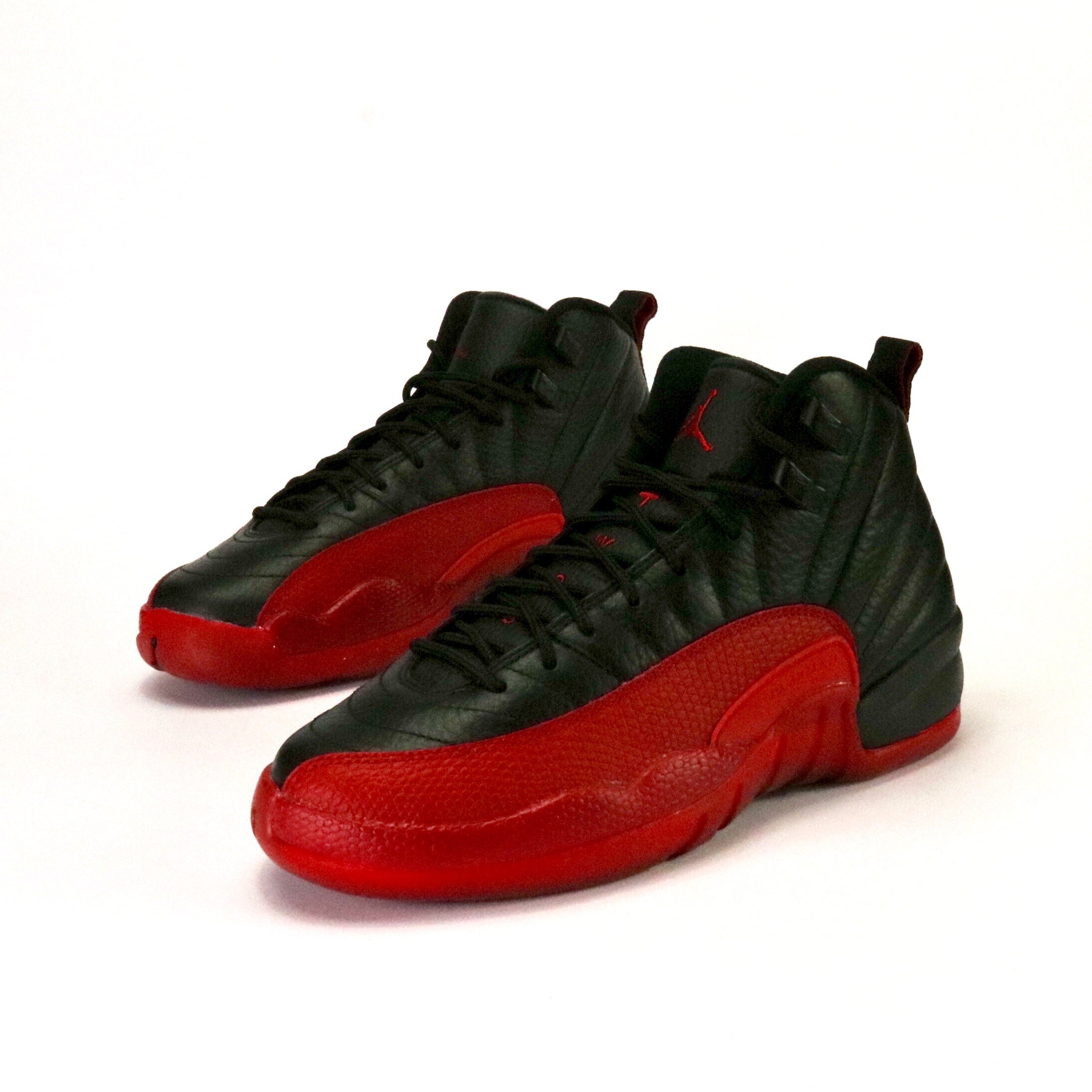 Air Jordan 12 Retro GS Basketball Shoes - Black & Varsity Red - Kids' Flu Game Sneakers for School, Sports & Streetwear Fashion