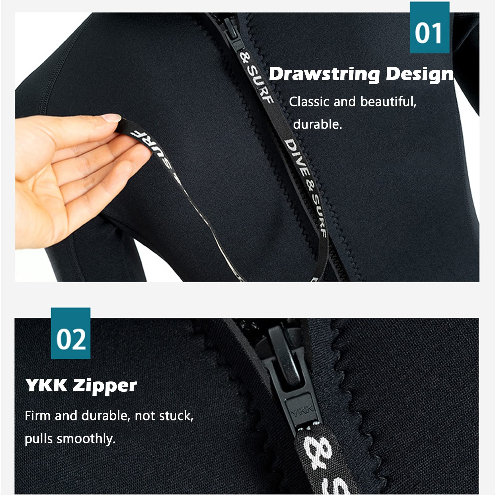 3mm/1.5mm Neoprene Full Body Wetsuit for Men - Long Sleeve Diving Suit with Back Zipper & UV Protection - Ideal for Swimming, Diving, Surfing, Kayaking and Snorkeling in Cold Water